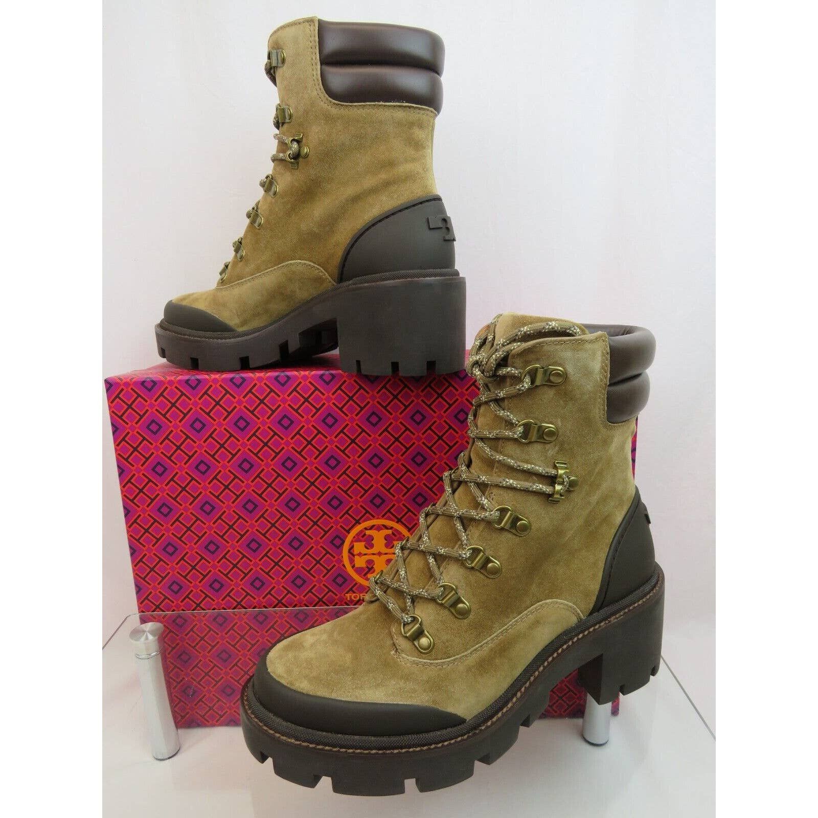 LUG SOLE HIKER ALCE SUEDE LEATHER LACE UP ANKLE BOOTS 8.5