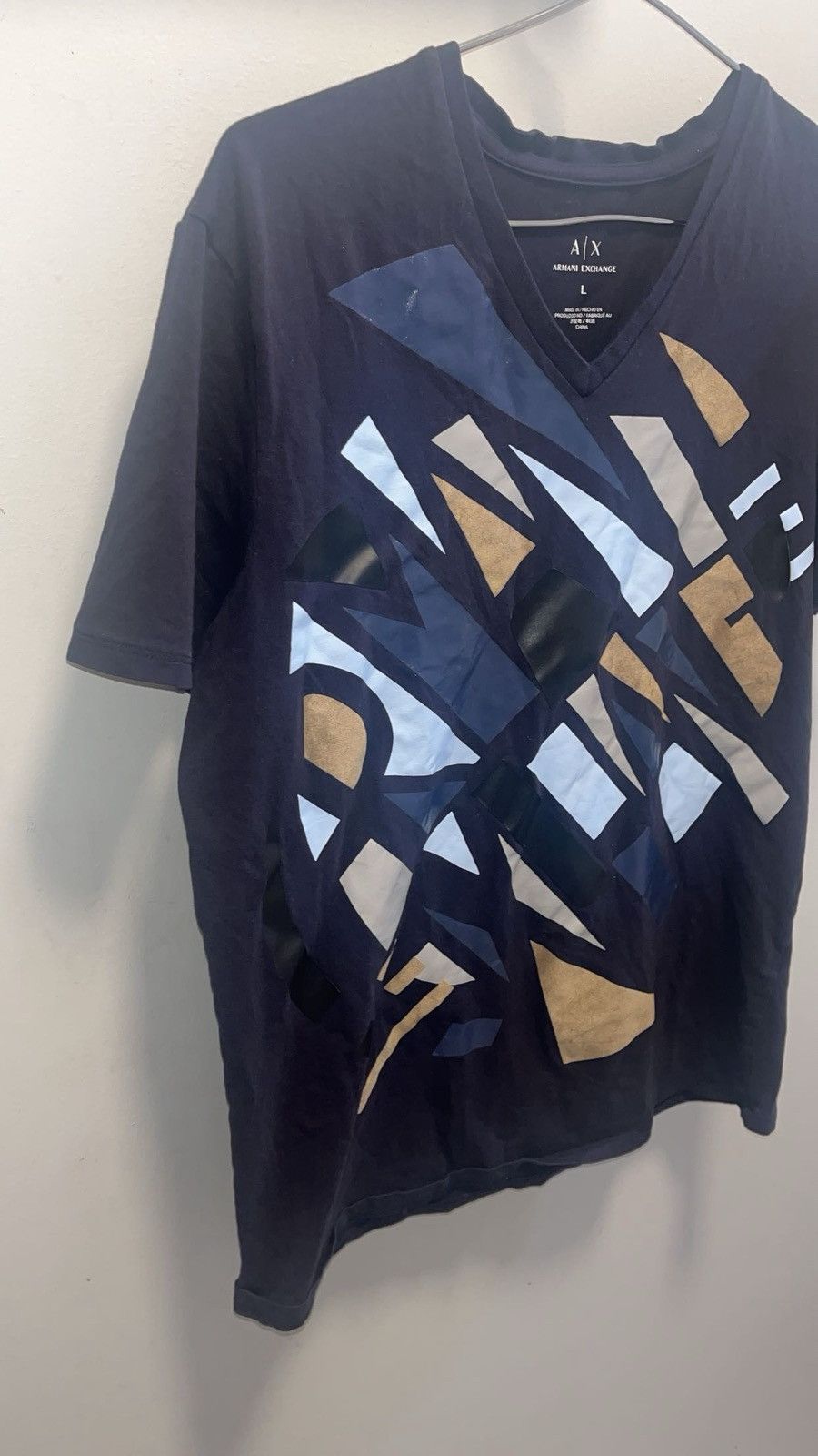 Armani Exchange Blue Vintage graphic v neck Size US L / EU 52-54 / 3 - 4 Thumbnail