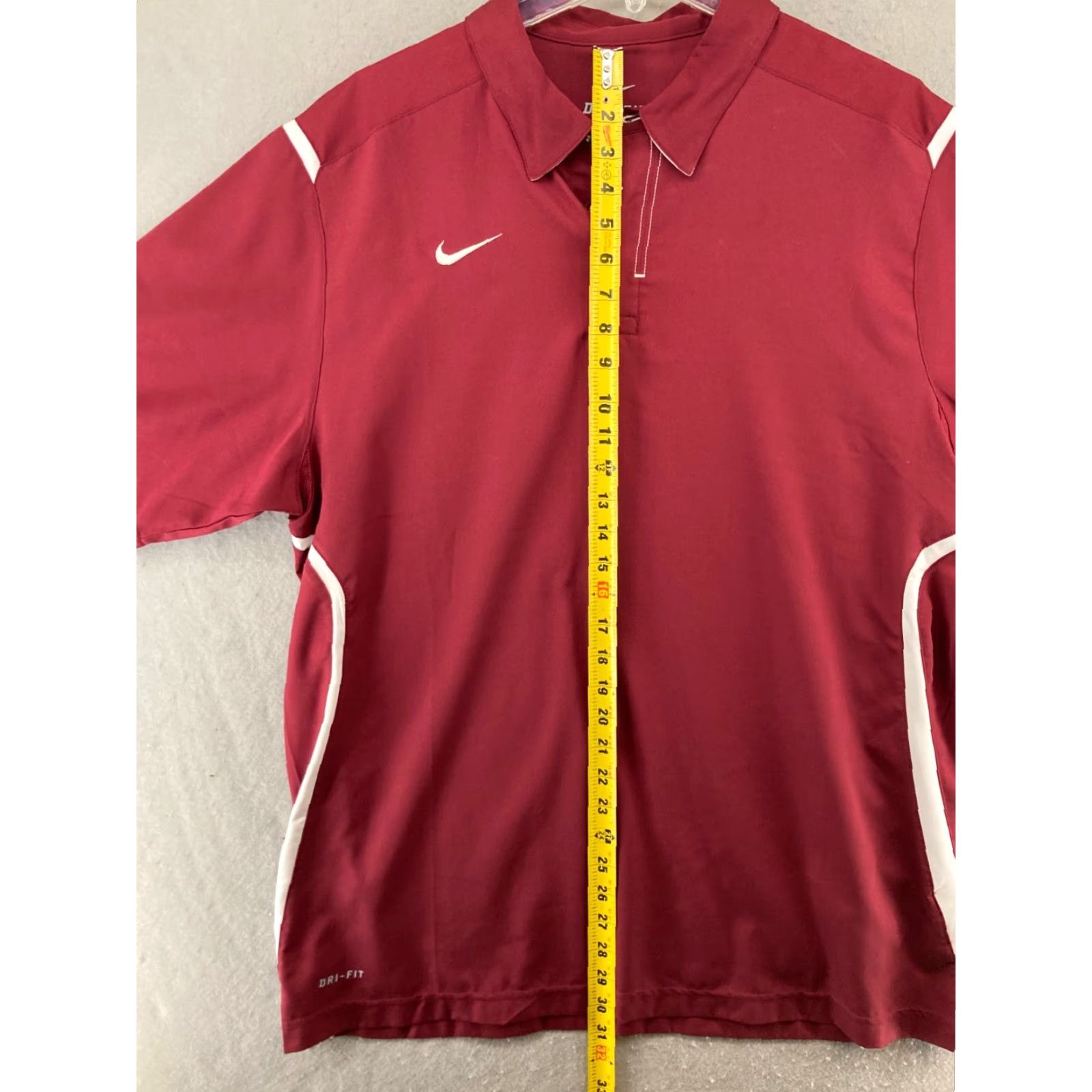 Nike Nike Polo Shirt Mens Large Burgundy Dri-Fit Athletic Polo Shirt Burgundy Nike Dri-Fit Logo Sports 90s Theme Mens Size US L / EU 52-54 / 3 - 3 Thumbnail