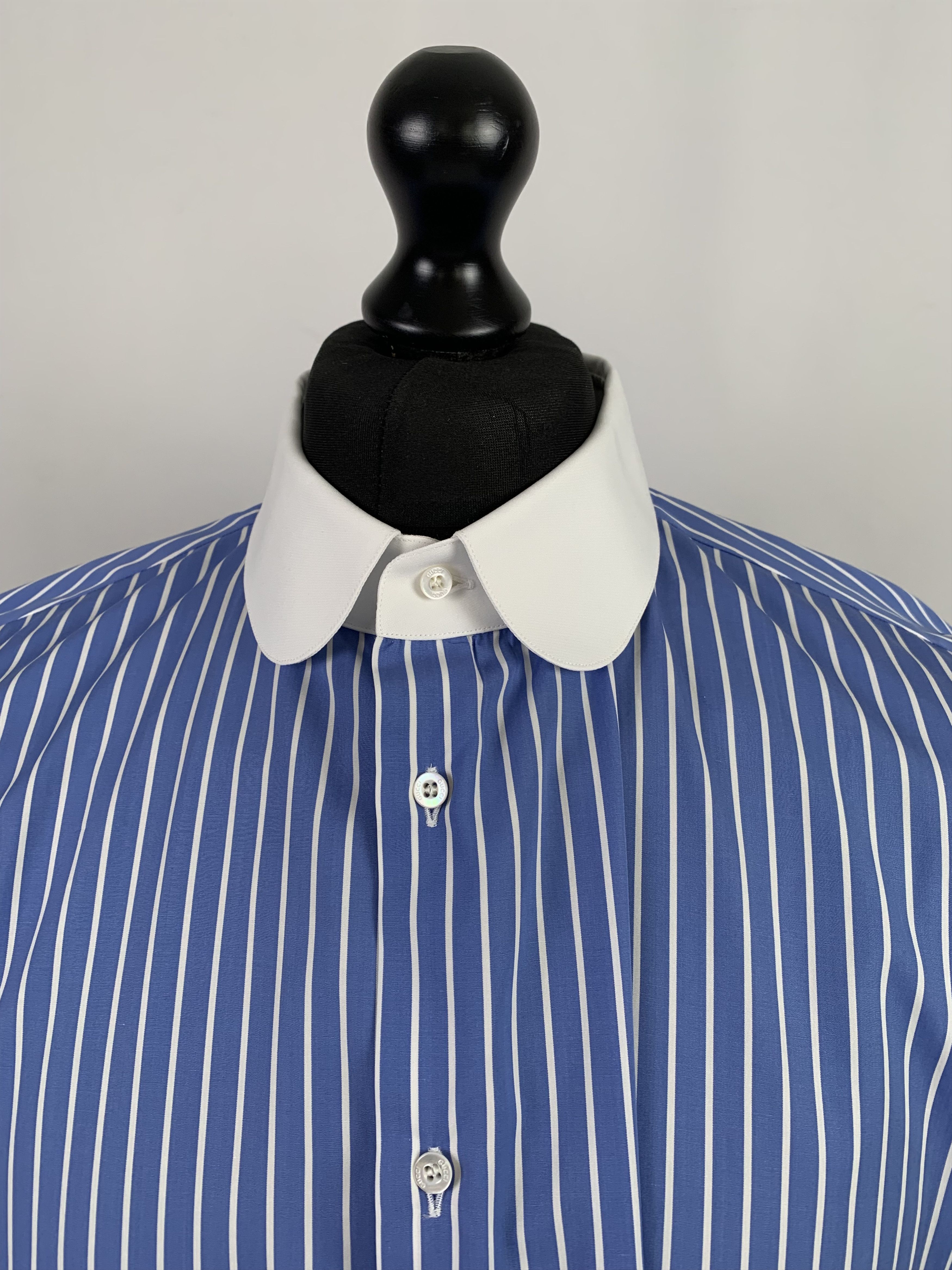 Gucci Gucci Men's Classic Blue Stripped Shirt Size US L / EU 52-54 / 3 - 6 Thumbnail