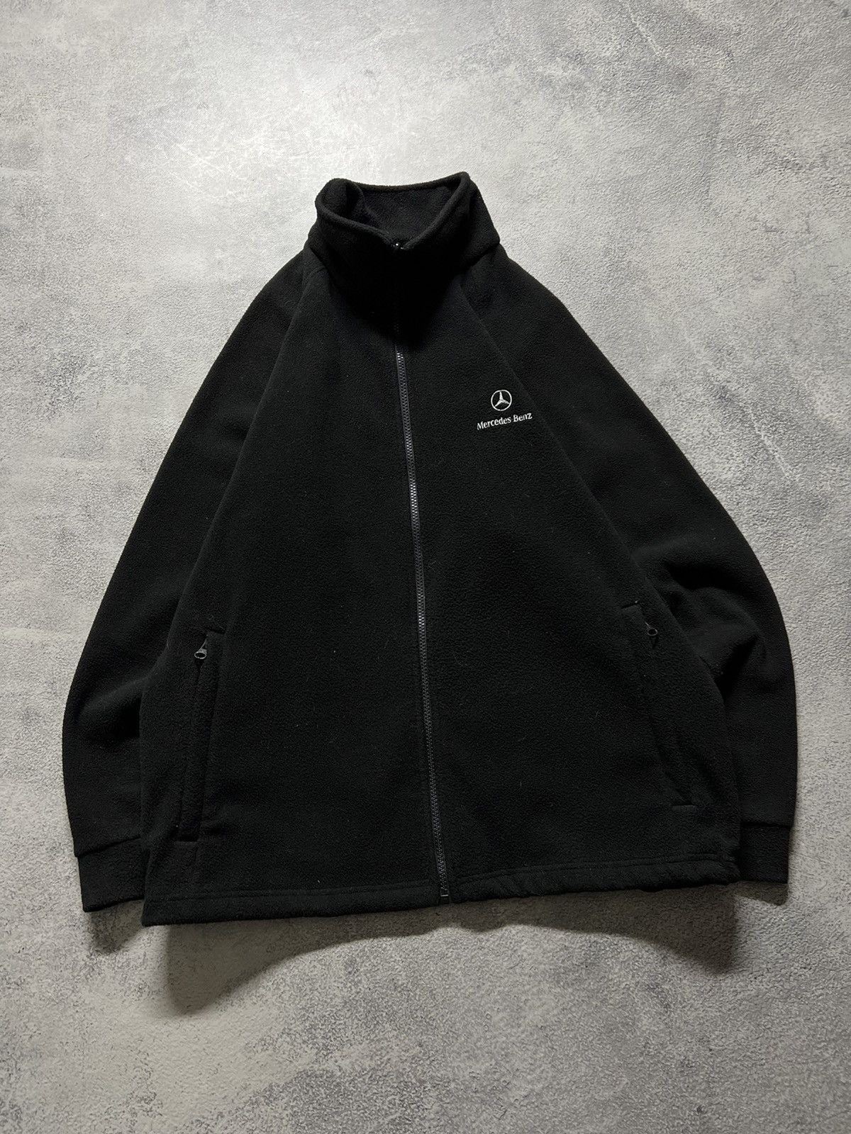 Mercedes-Benz × Vintage Vintage Y2k Mercedes-Benz 🖤 Fleece Zip Sweatshirt Jacket 00s Size US L / EU 52-54 / 3 - 1 Thumbnail