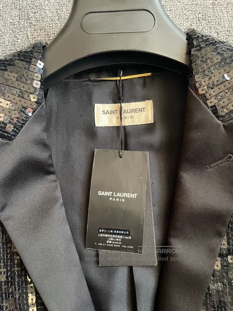 Saint Laurent Paris Saint Laurent Paris Black Scale Pattern Suit Size XS / US 0-2 / IT 36-38 - 4 Thumbnail