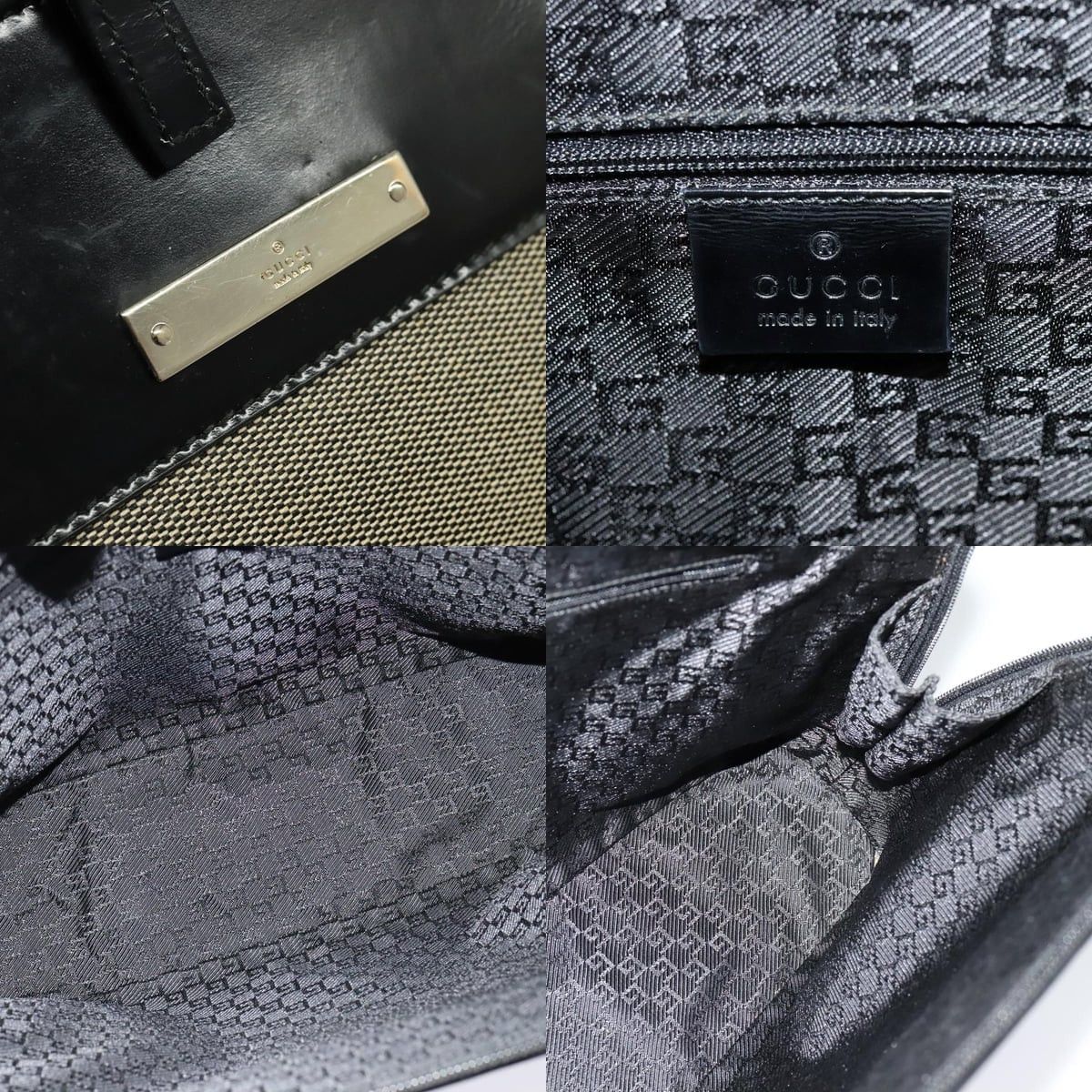 Gucci GUCCI Tote Bag Canvas Leather Gray Black Silver 002 002 Size ONE SIZE - 11 Thumbnail