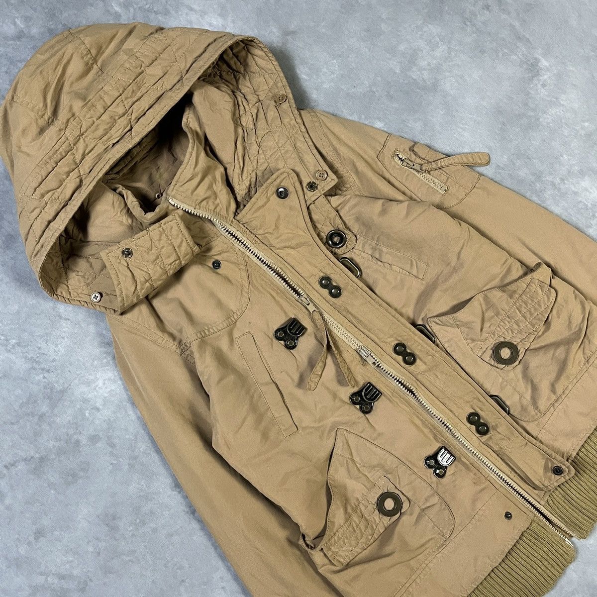 Japanese Brand 2000s SLY - Technical Down Parka Rib Hem Toggle Jacket Size US S / EU 44-46 / 1 - 4 Thumbnail