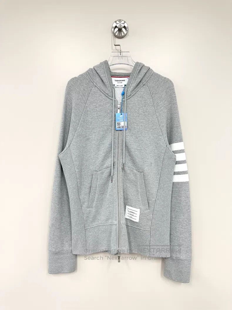 Thom Browne Thom Browne Gray classic four-striped zipper hooded sweats Size US M / EU 48-50 / 2 - 1 Thumbnail