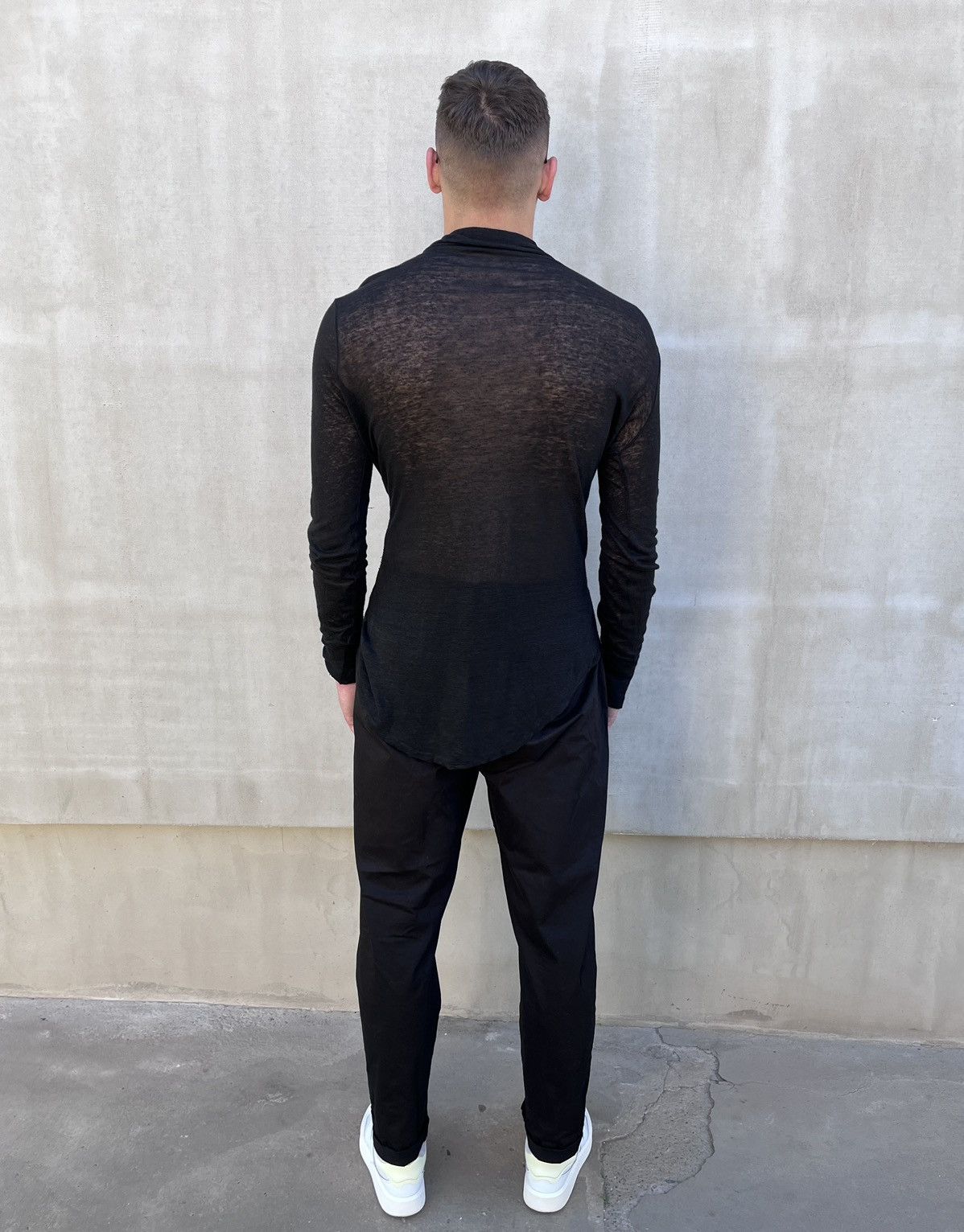 C.P. Company C.P. Company Sheer Longline Linen Shirt Black Size L Size US L / EU 52-54 / 3 - 4 Thumbnail