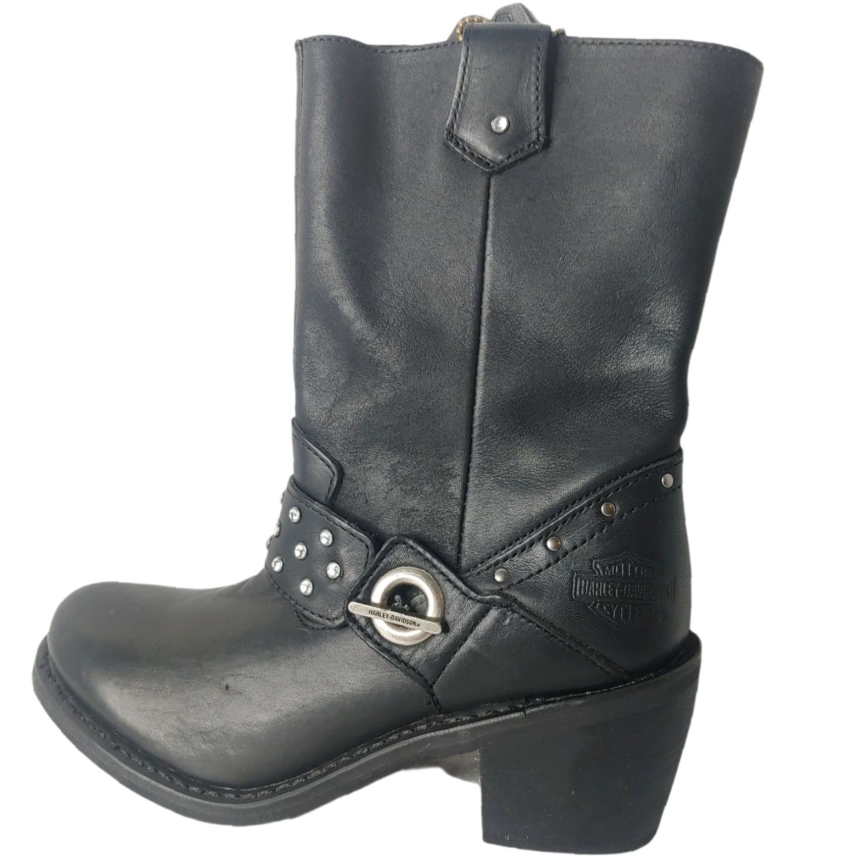 Harley Davidson Harley-Davidson Women Leather Biker Boots Macie Harness Strap Motorcycle 6.5 US Size US 5 / IT 35 - 3 Thumbnail