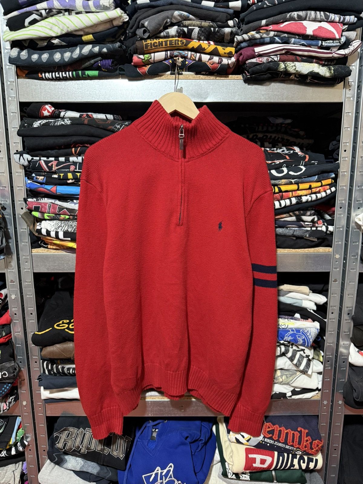 Polo Ralph Lauren Vintage 90’s Polo Ralph Lauren 1/4 Zip Knit Sweater Y2K Hype Size US XXL / EU 58 / 5 - 1 Thumbnail