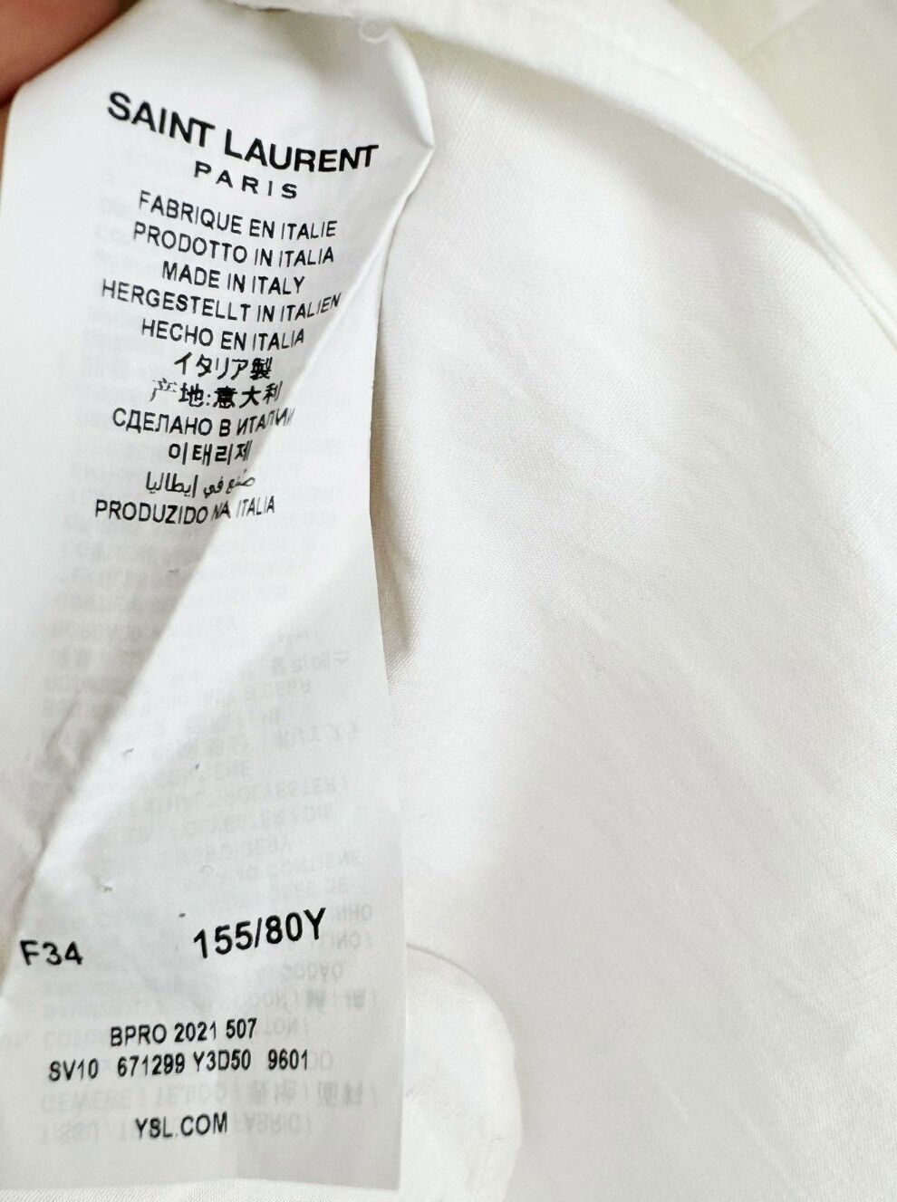Saint Laurent Paris Saint Laurent SLP embroidered white shirt Size XS / US 0-2 / IT 36-38 - 4 Thumbnail
