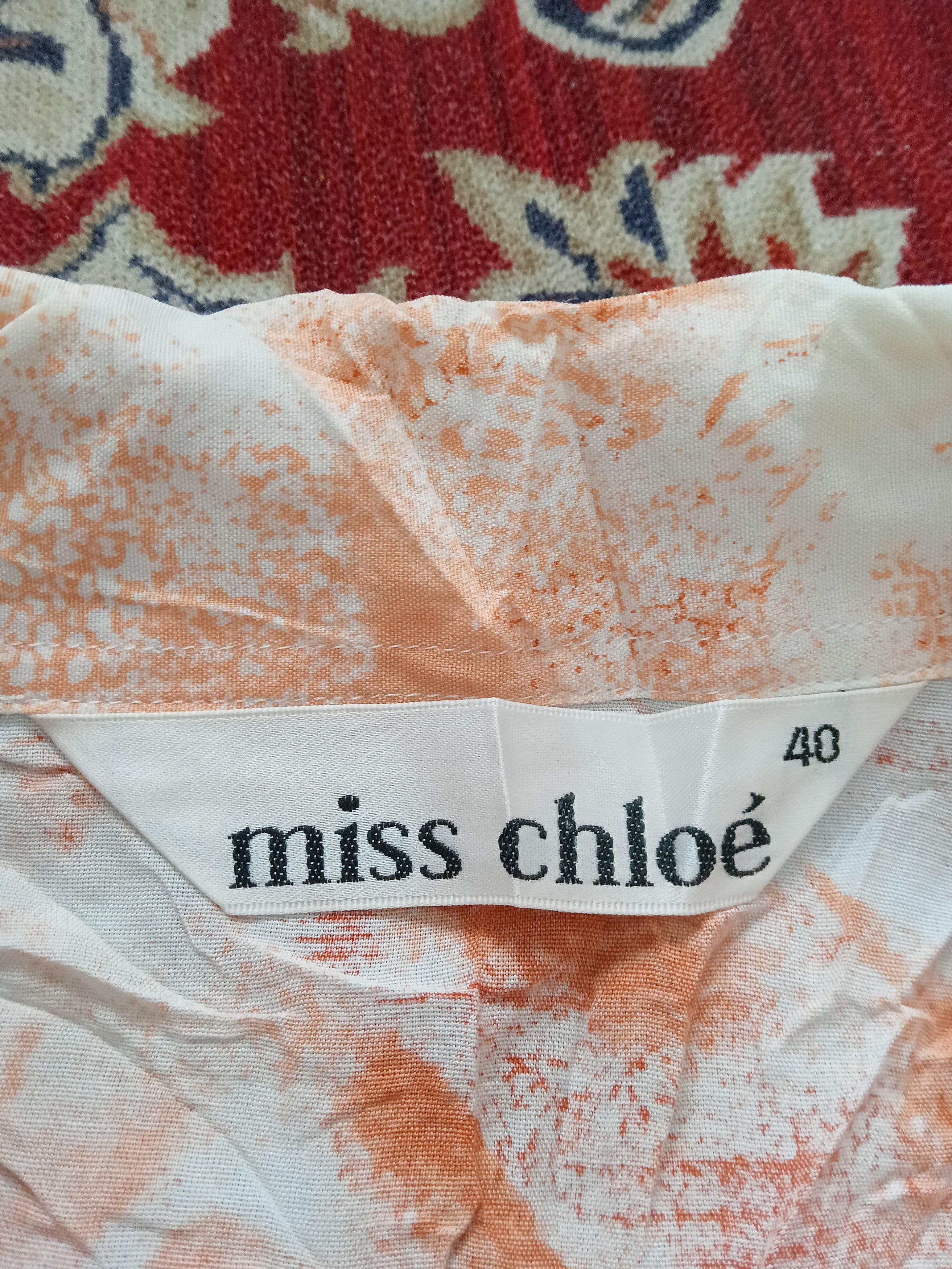Chloe × Designer Vintage Miss Chloe Button Up Rayon Shirt Size S / US 4 / IT 40 - 2 Thumbnail