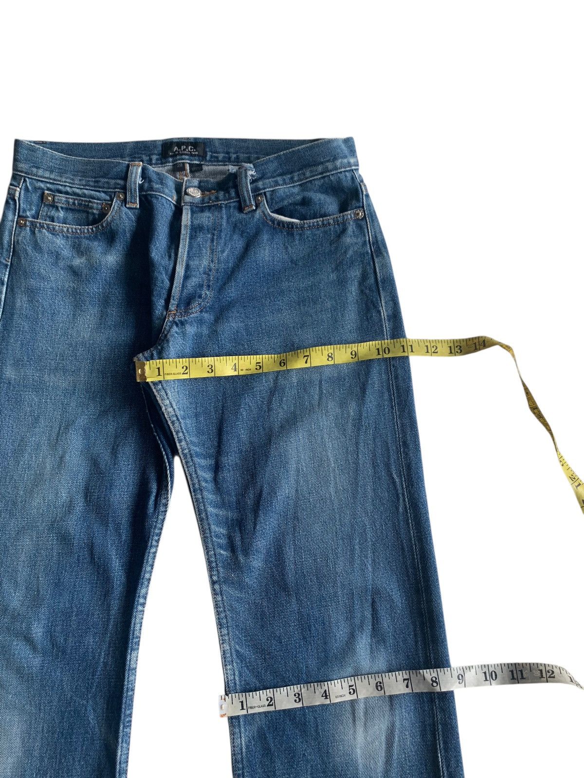 A.P.C. VINTAGE APC SELVEDGE BUTTON FLY FADED DISTRESSED DENIM Size US 30 / EU 46 - 14 Thumbnail