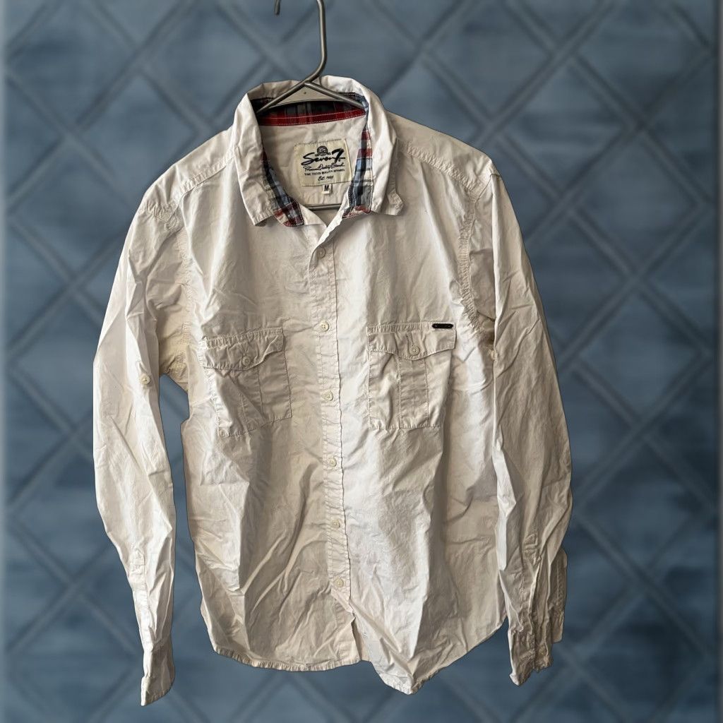 Vintage **Seven7 Button-Up Shirt Adult Mens Medium White Cotton Short Sleeve** User: **Seven7 Button-Up Adult Mens Medium White Cotton Short Sleeve** Size US M / EU 48-50 / 2 - 1 Thumbnail