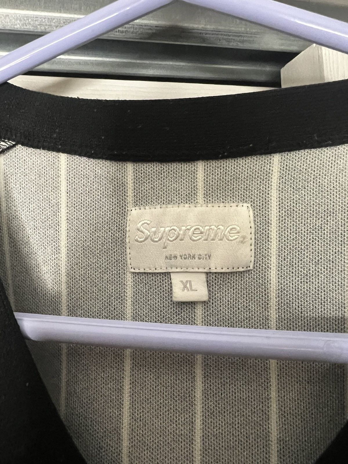Supreme Supreme AD Jersey Black Pinstripe Size US XL / EU 56 / 4 - 3 Thumbnail