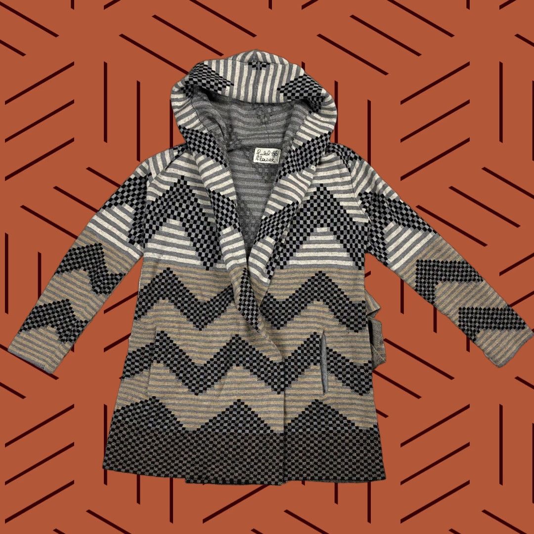 Anthropologie Anthropologie Field Flower Women’s Cardigan Sweater M Long Sleeve Striped Chevron Wool Multicolor Aztec Fall Winter Size M / US 6-8 / IT 42-44 - 1 Thumbnail