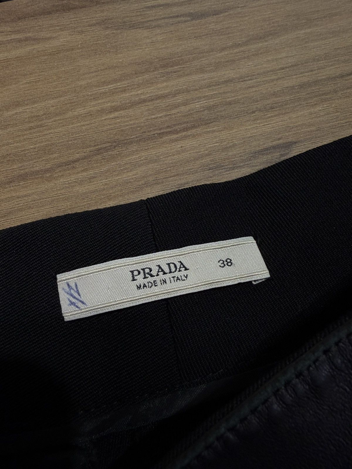 Prada Prada Women’s Wool & Leather Straight Pants size 38 black Size 26" / US 2 / IT 38 - 10 Thumbnail