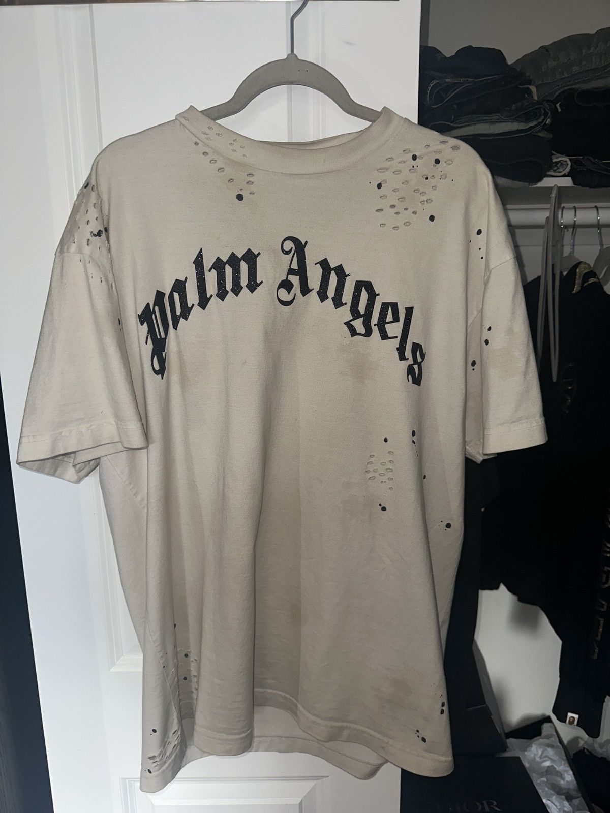 image of Palm Angels T Shirt in White, Men's (Size Large)