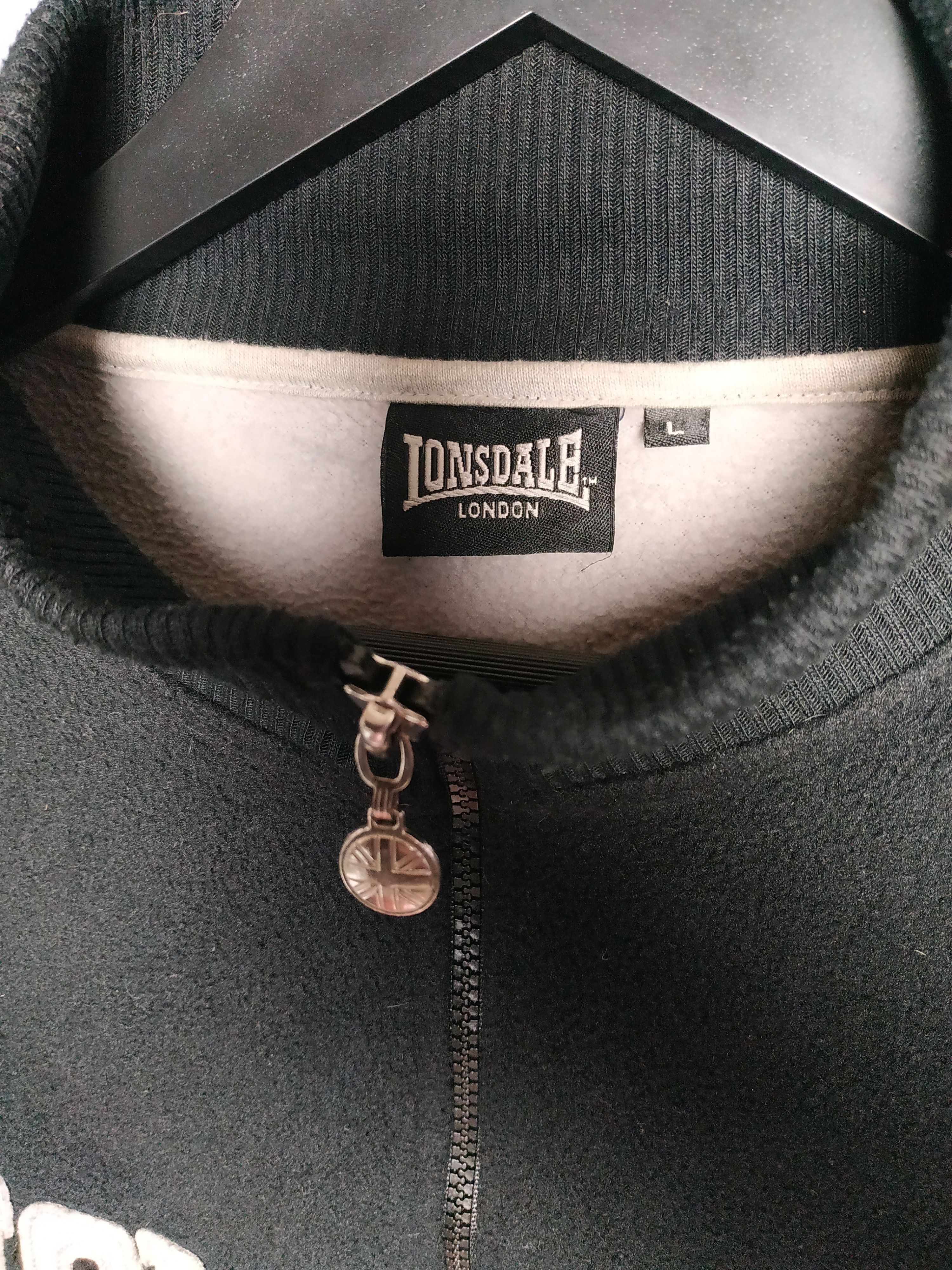 Vintage Lonsdale Y2K Big Logo Full Zip Fleece Jacket Men's