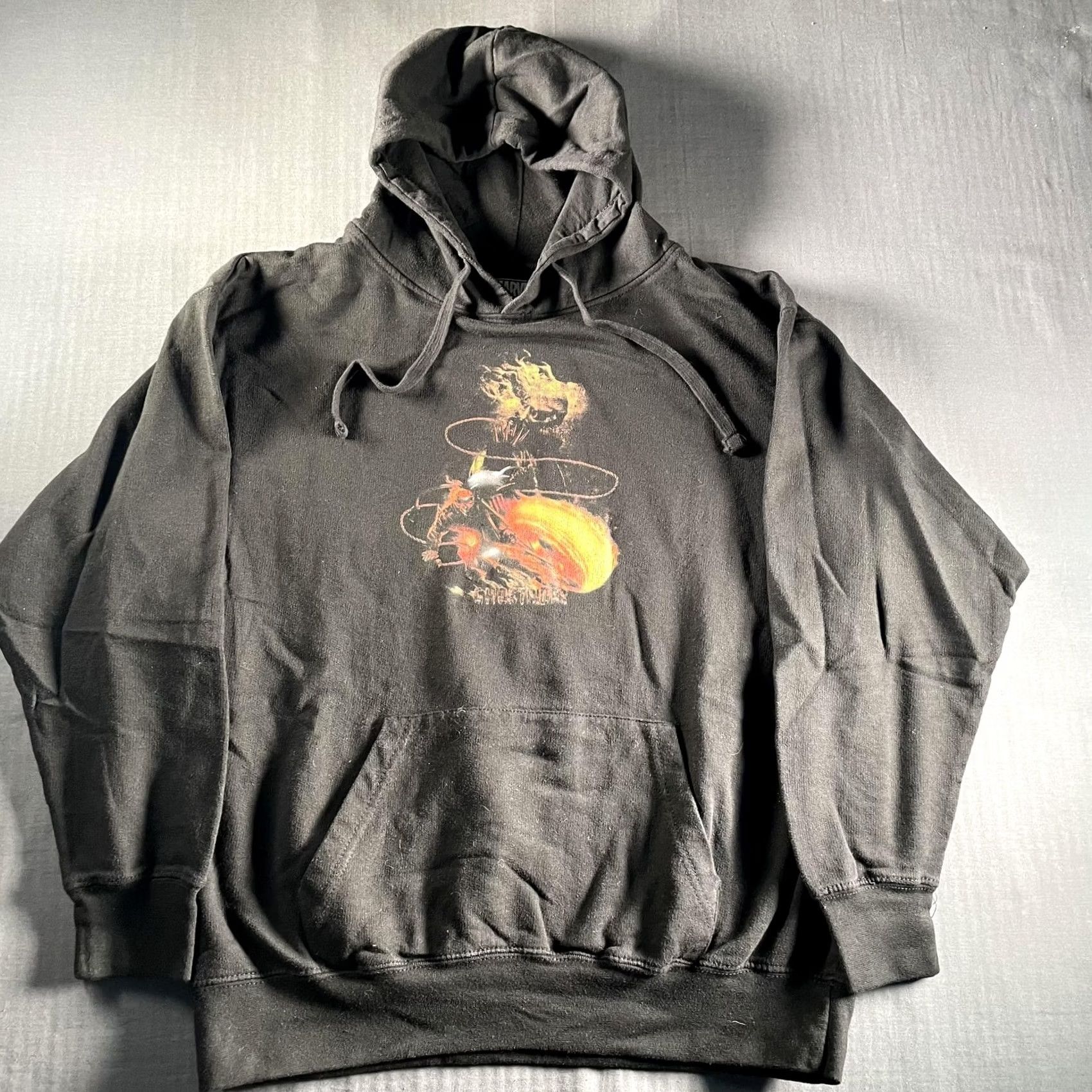 Vintage Marvel Ghost Rider Hoodie Mens Large Black Flame Skull Pullover Sweatshirt Size US L / EU 52-54 / 3 - 4 Thumbnail
