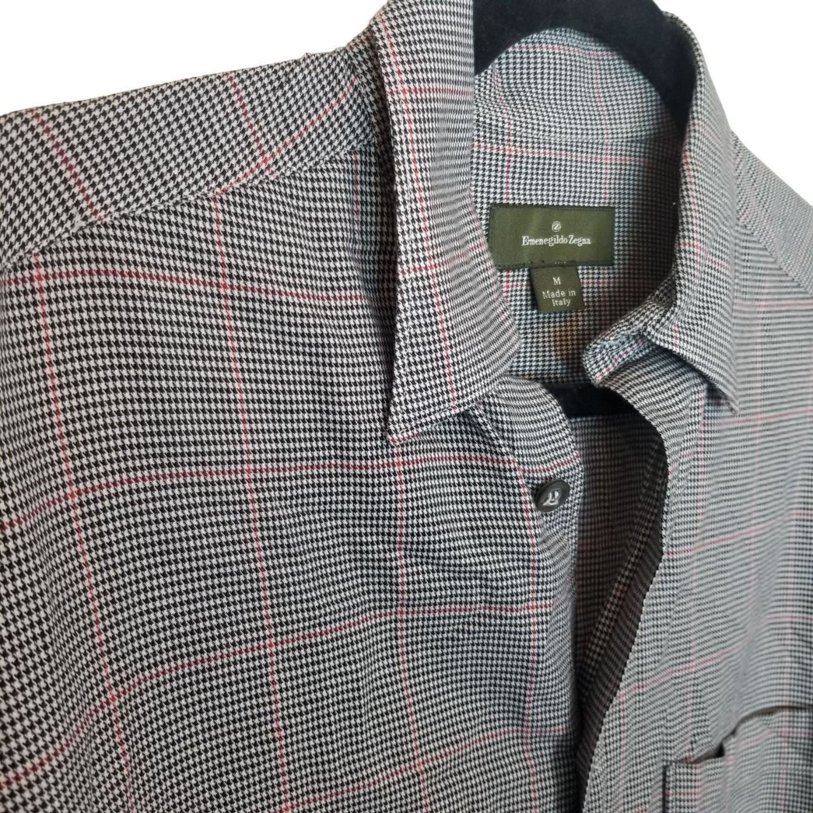 Ermenegildo Zegna Ermenegildo Zegna Mens Houndstooth Dress Shirt Size M Career Size US M / EU 48-50 / 2 - 4 Thumbnail