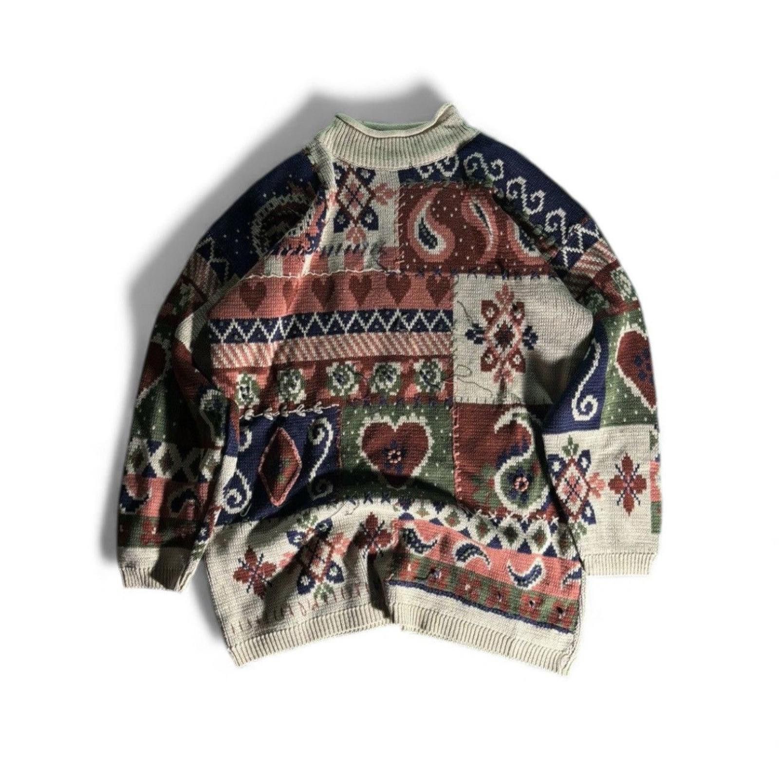 Vintage Vintage Abstract Hearts Pullover Size US M / EU 48-50 / 2 - 1 Thumbnail