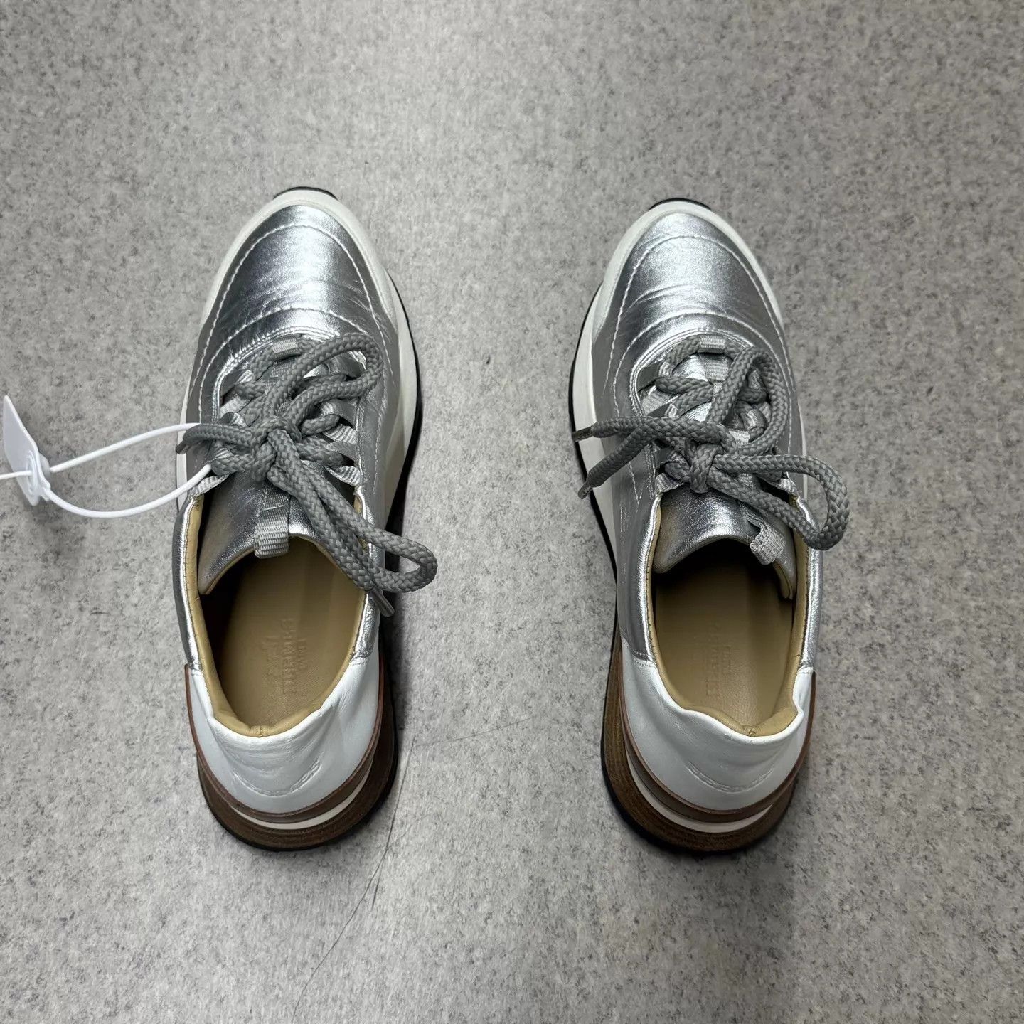 Hermes Hermes Silver-White-Brown Colorblock Sneakers 37.5 99 New Size US 7 / IT 37 - 8 Thumbnail