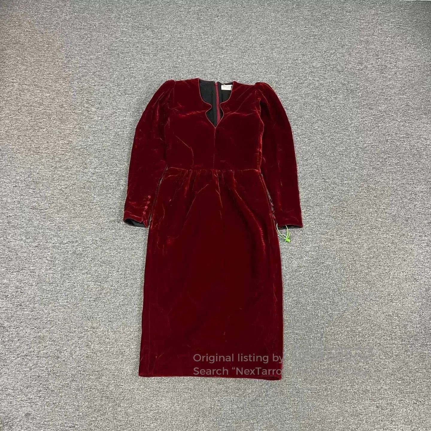 Saint Laurent Paris Saint Laurent Red Velvet Evening Dress. Size XS / US 0-2 / IT 36-38 - 2 Thumbnail