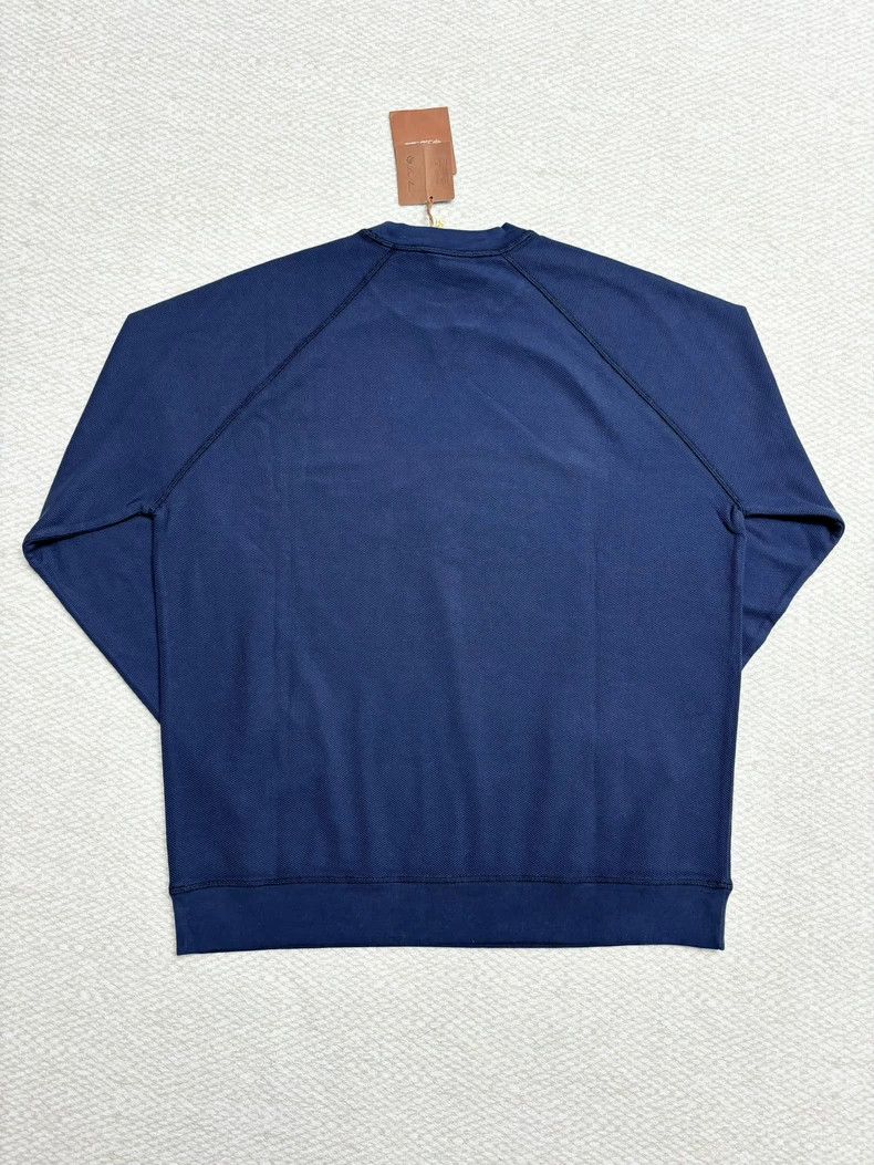 Loro Piana LORO PIANA Blue round neck long sleeve T-shirt Size US L / EU 52-54 / 3 - 2 Thumbnail