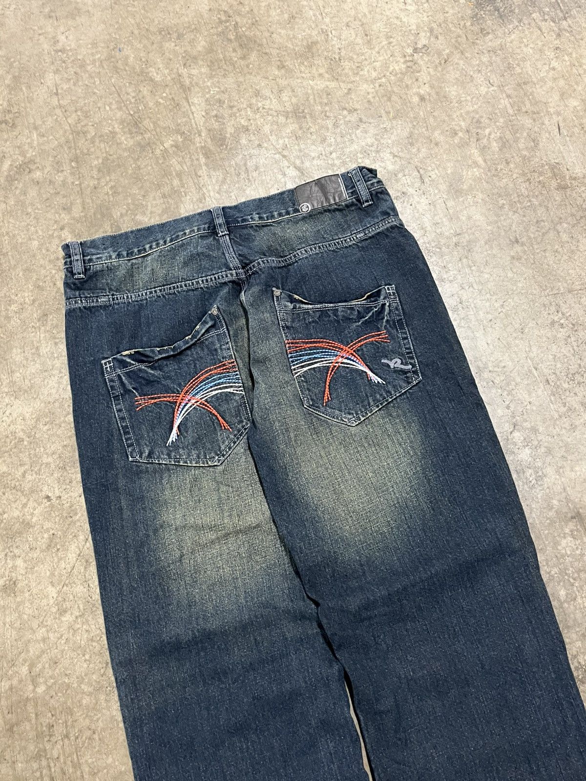 Rocawear × Vintage Y2k Roca wear baggy fit faded embroidered denim wide leg Size US 38 / EU 54 - 3 Thumbnail