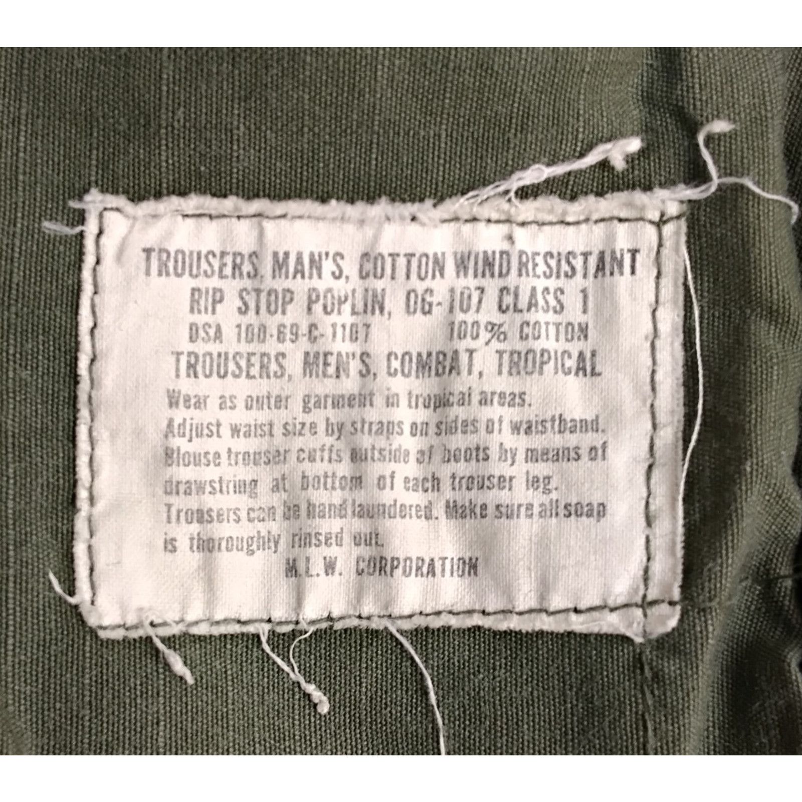 Other US Army OG-107 Class 1 Tropical Pants Men's M Green Vietnam Size US 34 / EU 50 - 6 Thumbnail