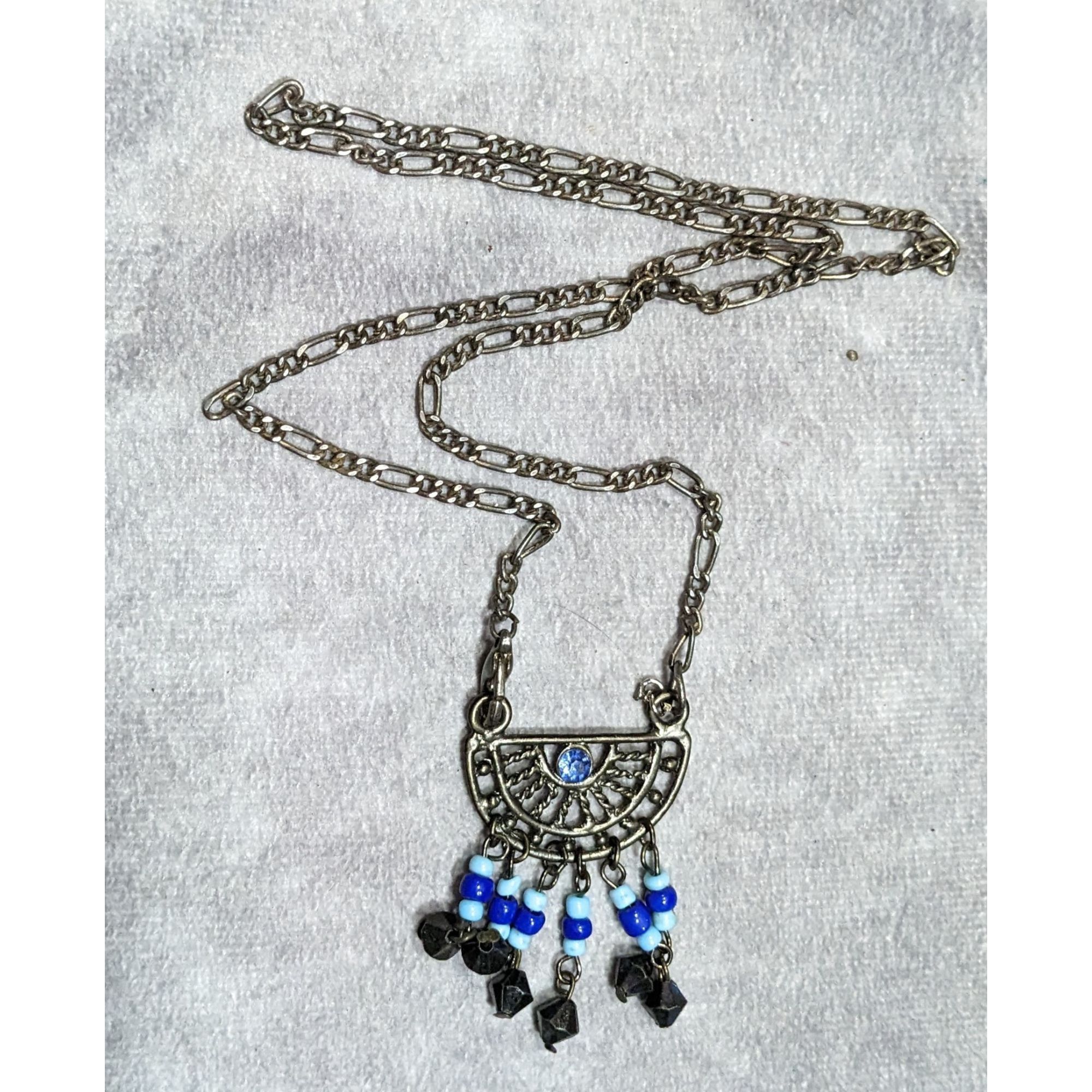 Other Bohemian Blue And Silver Tone Tassel Pendant Necklace Size ONE SIZE - 4 Thumbnail