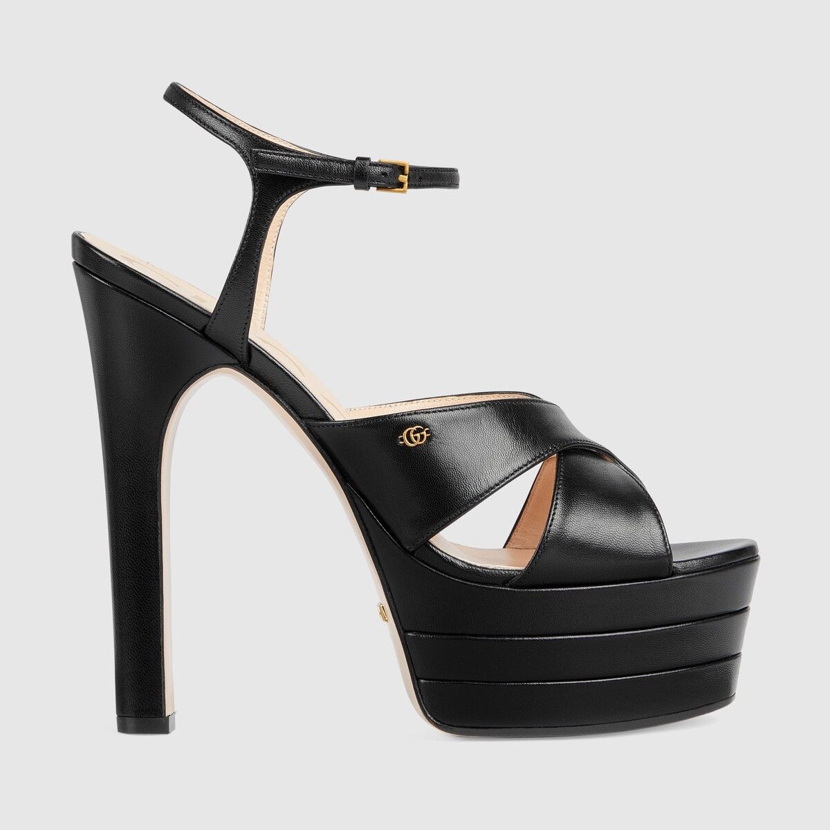 Gucci o1s1wg110225 Women's Platform Sandals in Black Size US 10 / IT 40 - 1 Thumbnail