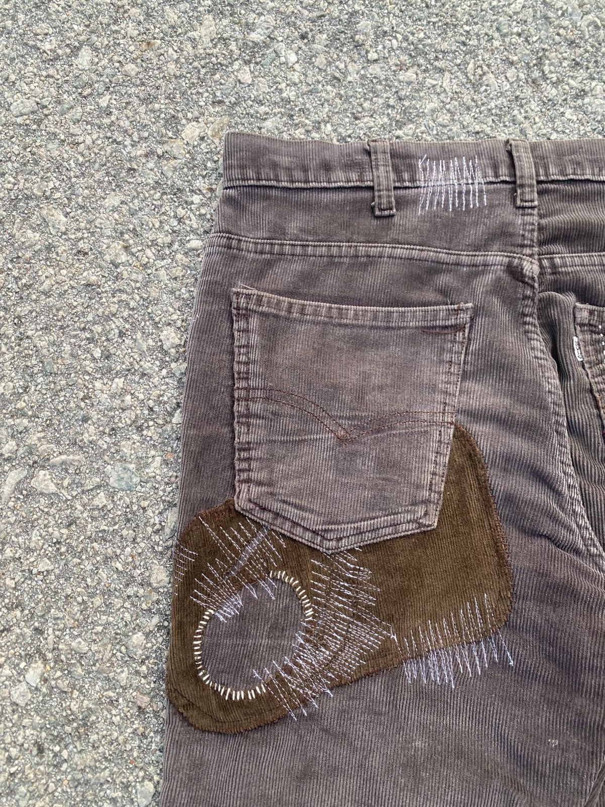 Levi's Vintage Clothing 1970s-80s Levis Corduroy Hippies Patchwork Flared Size US 34 / EU 50 - 5 Thumbnail