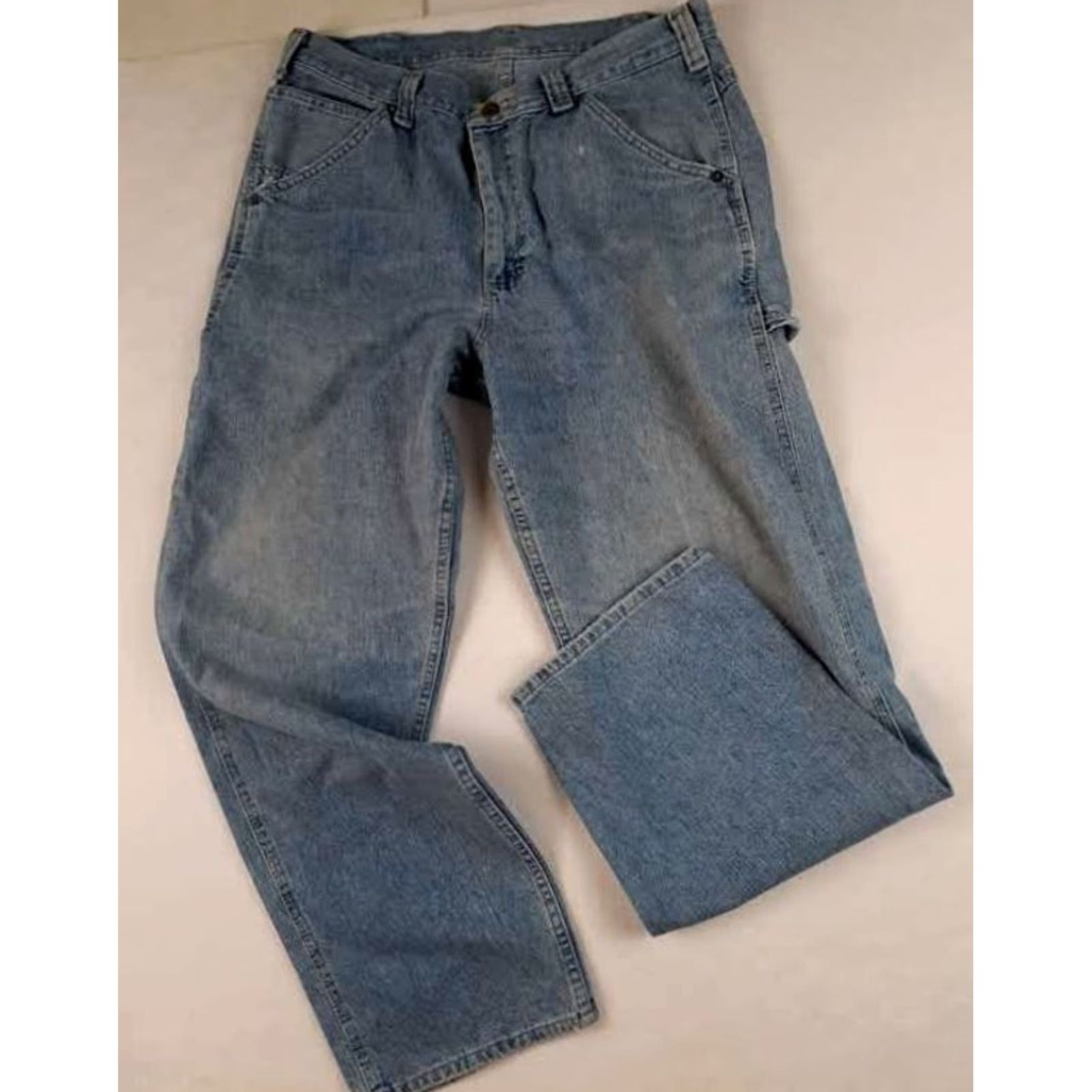 Lee Lee Jeans Carpenter Cargo Mens Blue 34x31 EUC Classic Fit Cotton Inseam 31 Jeans Men’s Regular Size US 34 / EU 50 - 2 Thumbnail