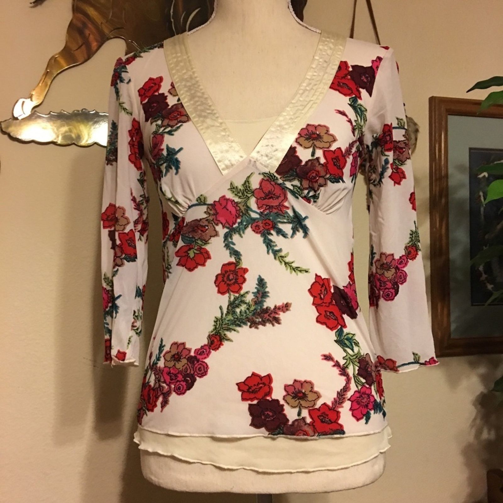 Old Navy Old Navy double layer floral stretch top XS Size XS / US 0-2 / IT 36-38 - 1 Thumbnail
