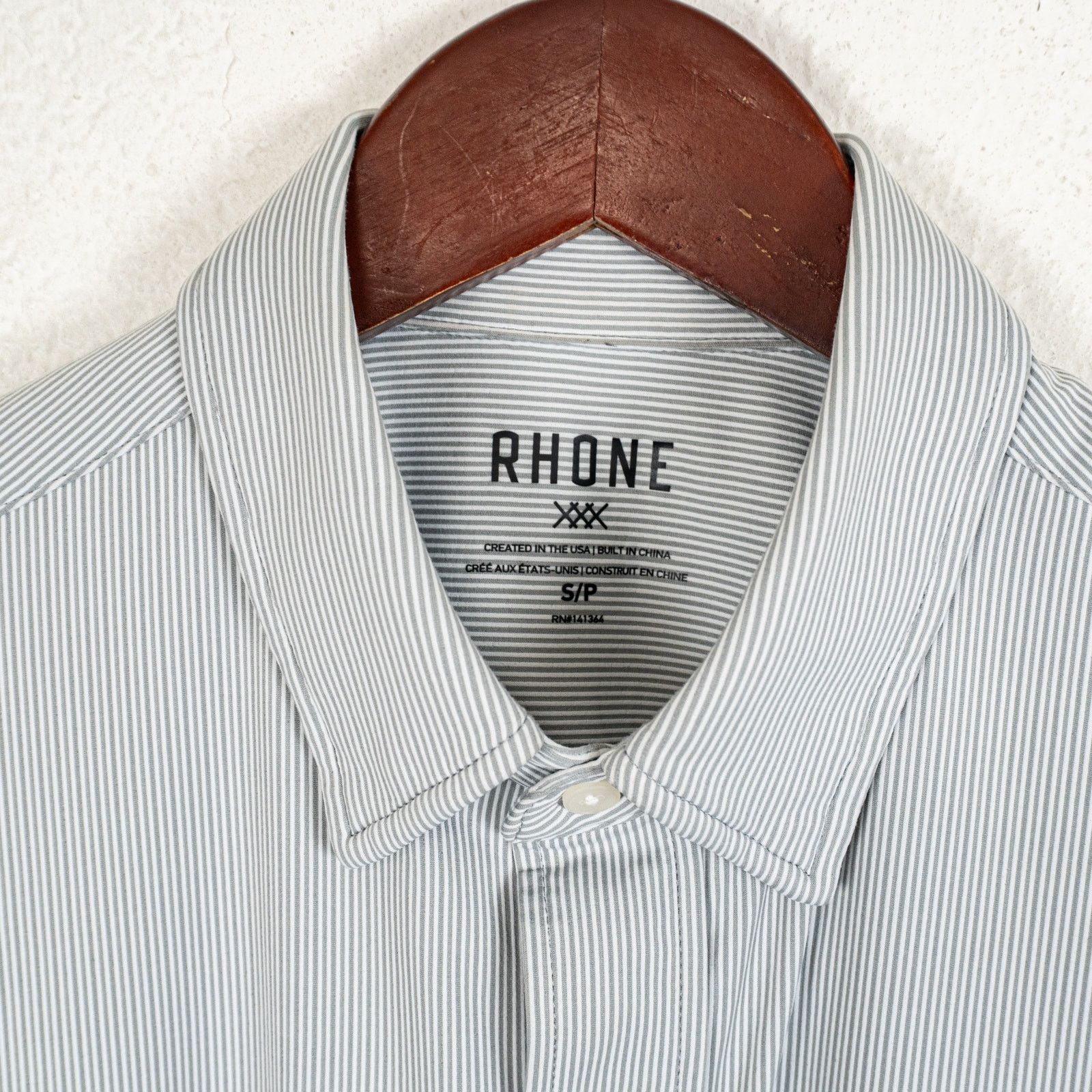 Rhone Rhone Commuter Shirt Button up Gray white striped stretch Size US S / EU 44-46 / 1 - 4 Thumbnail