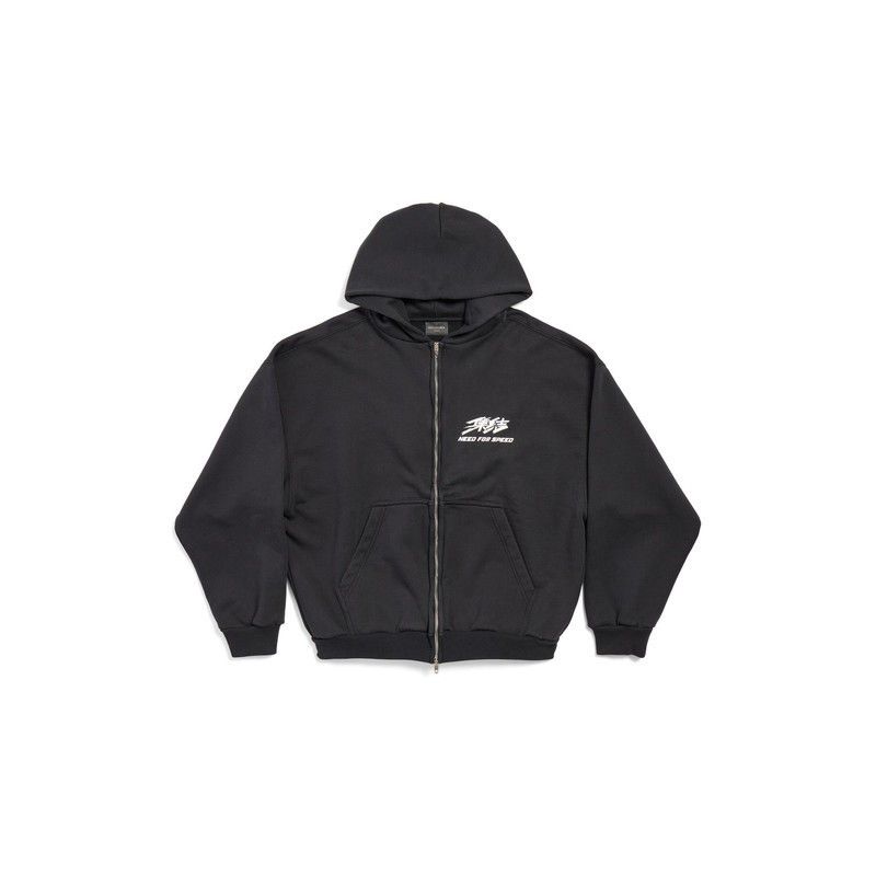 Balenciaga o1la1rc1a0825 Need For Speed Mobile Zip-Up Hoodie in Black Size US M / EU 48-50 / 2 - 2 Thumbnail