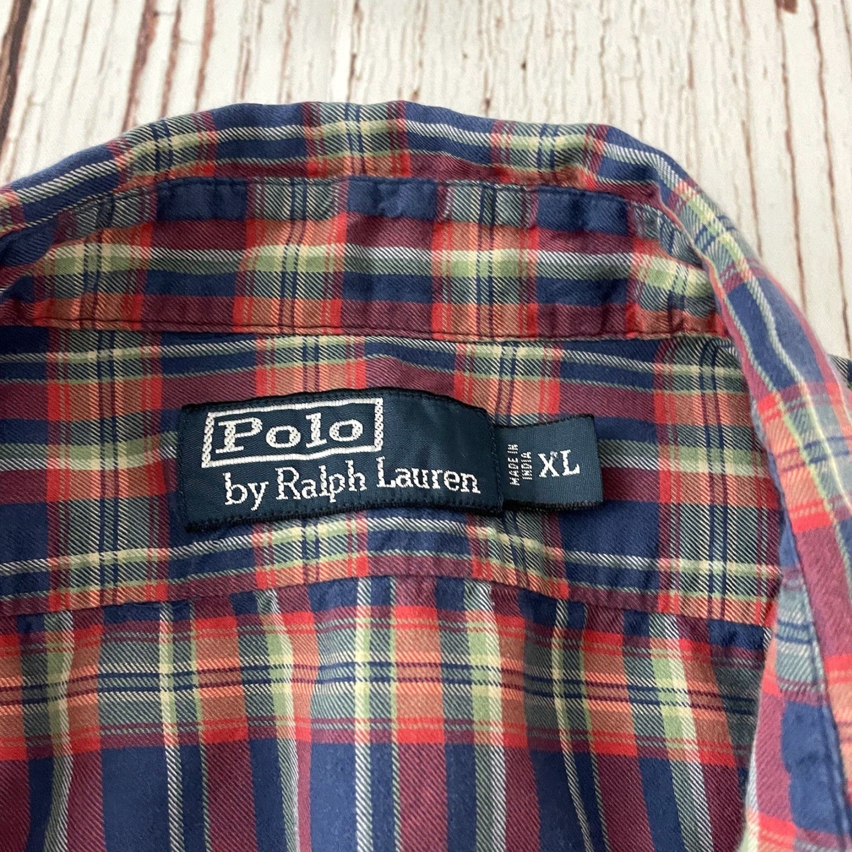 Polo Ralph Lauren VTG Polo Ralph Lauren Madras Plaid Long Sleeve Button Shirt XL Red Mens Shirt Size US XL / EU 56 / 4 - 2 Thumbnail