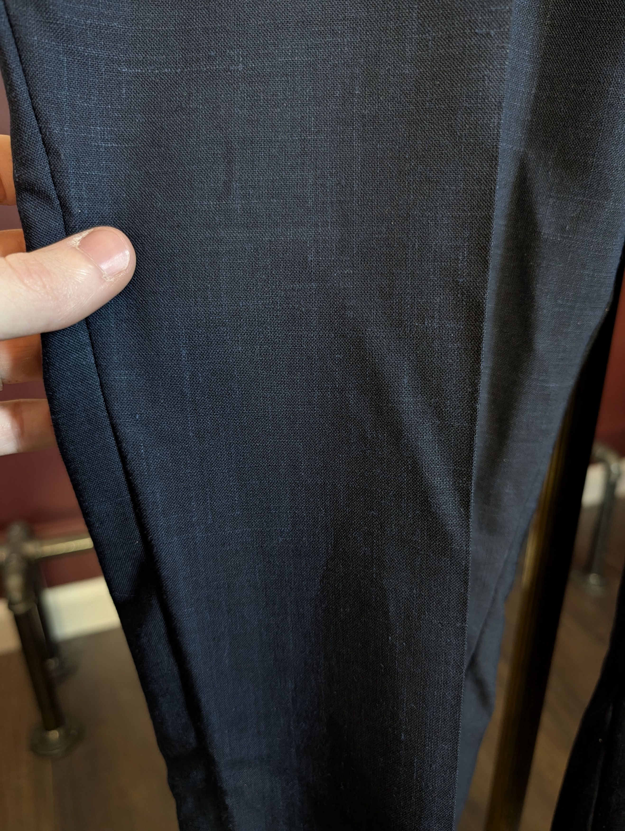 Tiger of Sweden Textured navy wool linen recycled pleated pants like new Size US 38 / EU 54 - 4 Thumbnail