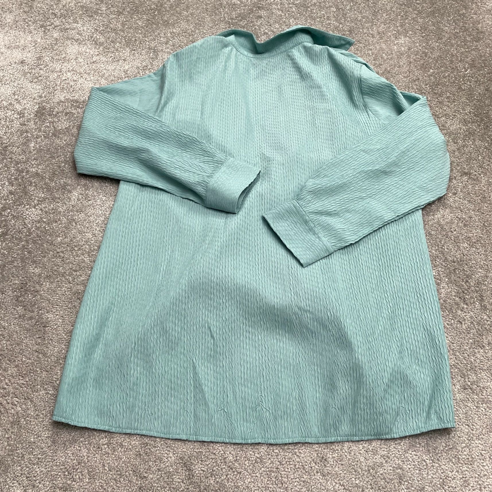 Missguided Missguided Plus Wrap Shirt Womens 16W Green Long Sleeve Collared Top Tunic Blouse Size XXL / US 16-18 / IT 52-54 - 2 Thumbnail