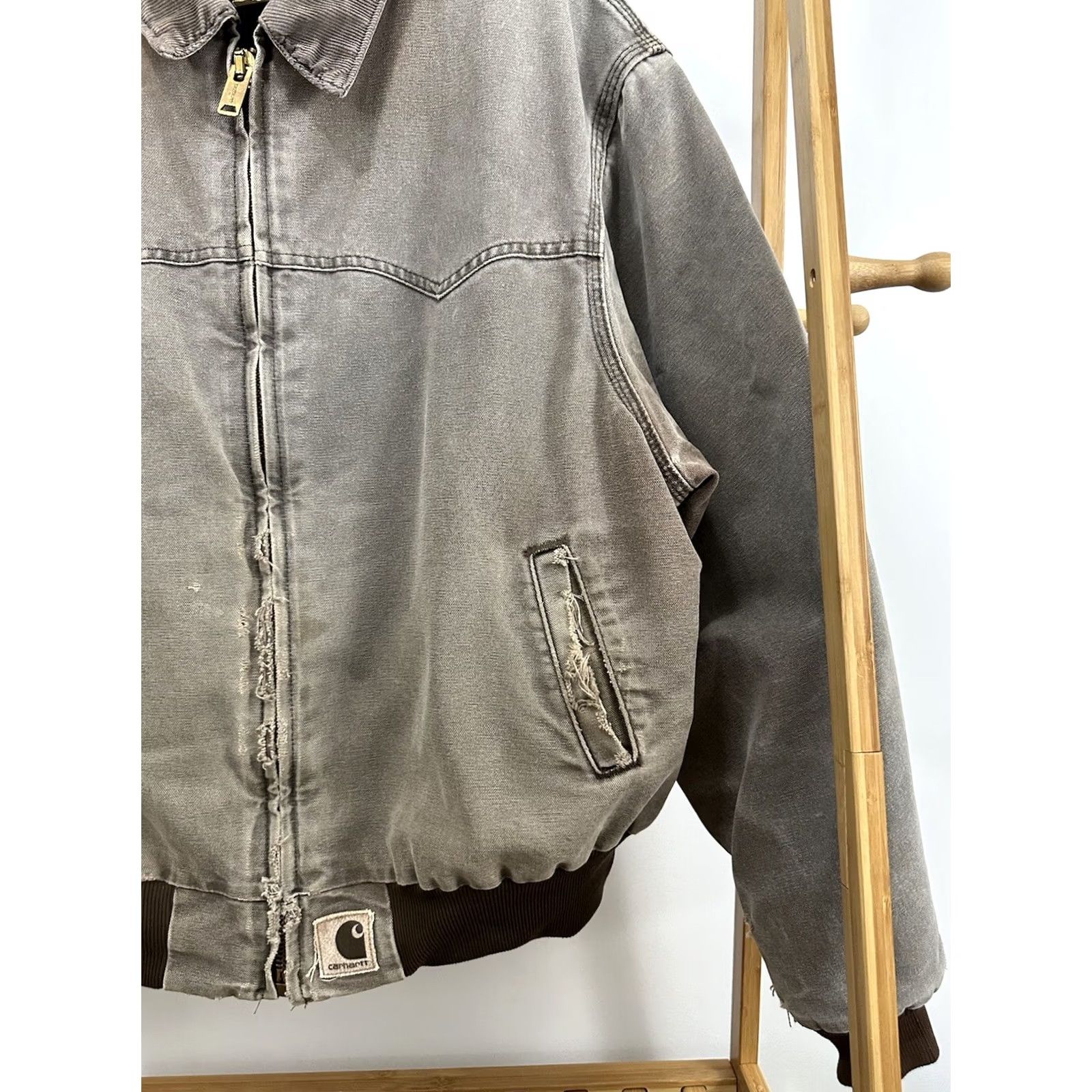 Carhartt VINTAGE Carhartt Jacket Brown Canvas 2XL Workwear Bomber Distressed Faded WIP Santa Fe Sun 0 Size US XXL / EU 58 / 5 - 5 Thumbnail