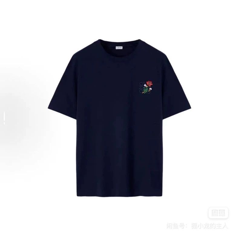 Loewe LOEWE Men's cotton loose fit floral Anagram embroidered T- Size US XL / EU 56 / 4 - 5 Thumbnail