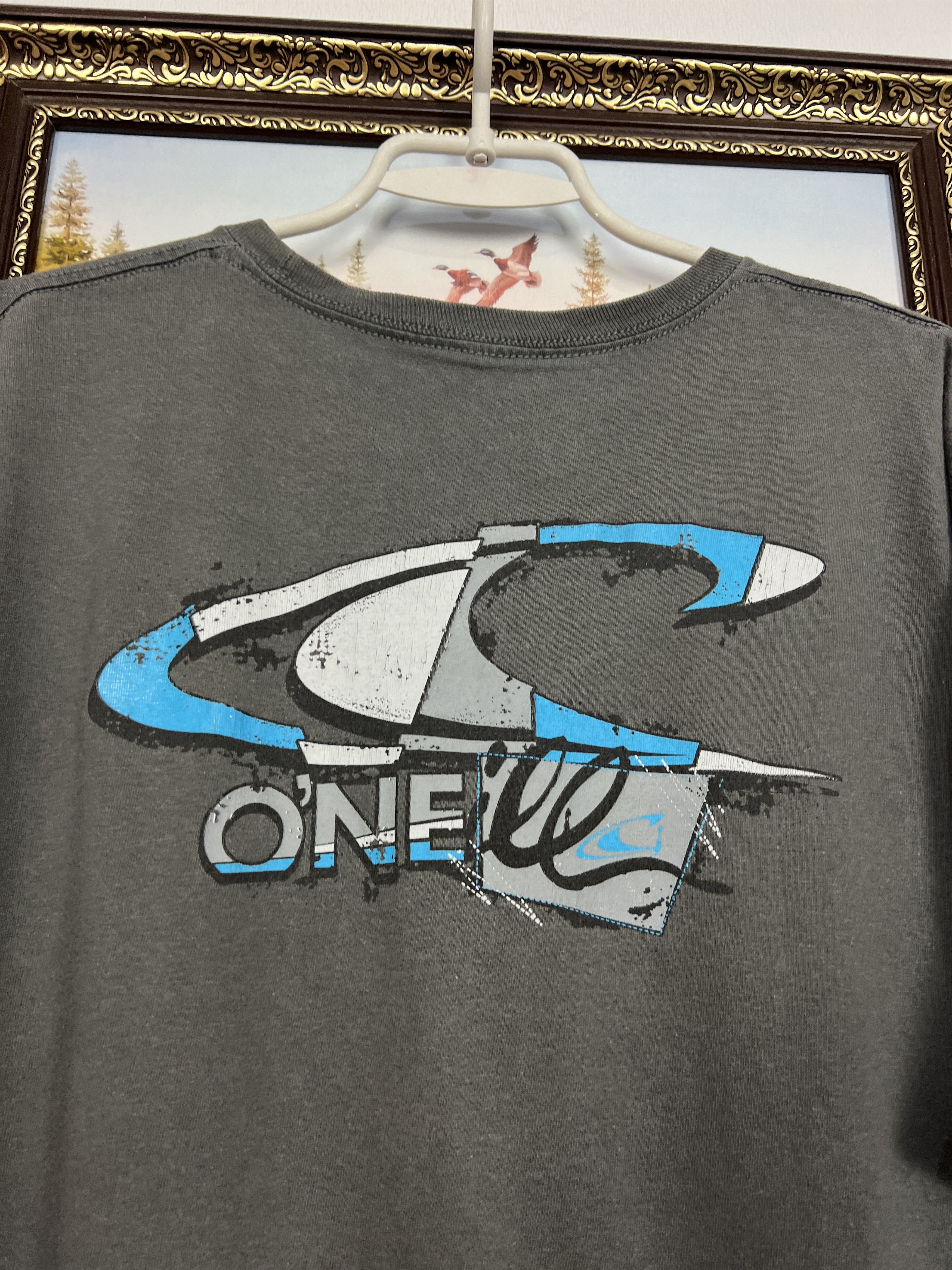 O'Neill Vintage Gray Graphic Tee Shirt Over Print Big Logo Rare Size US L / EU 52-54 / 3 - 7 Thumbnail