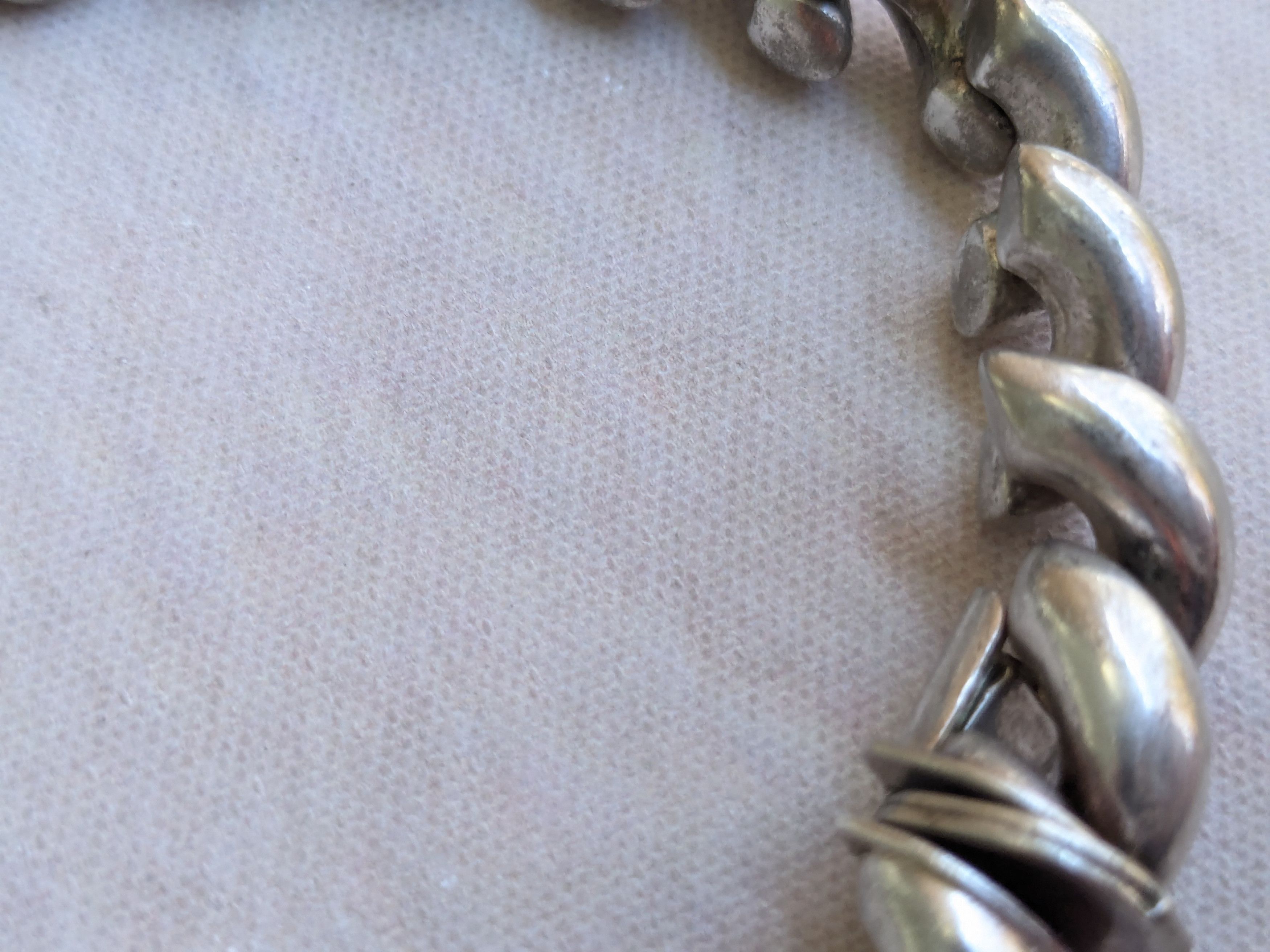 Vintage Vintage Sterling Silver Bracelet San Marcos Macaroni 7 Size ONE SIZE - 2 Thumbnail