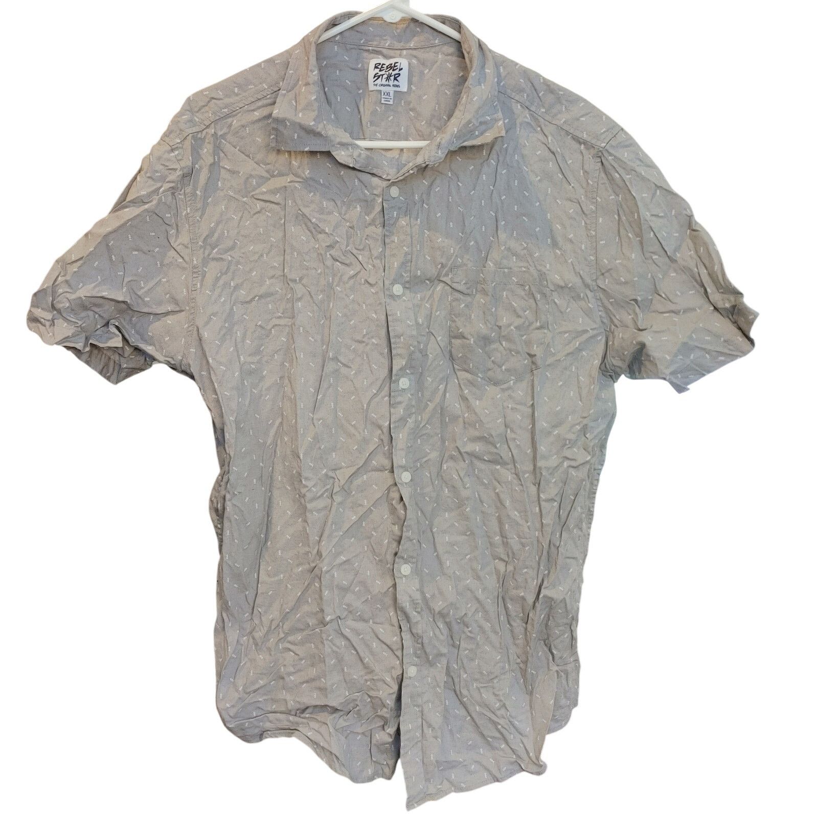 Other Rebel Star Men XXL Beige/White Arrow Graphic Button-Up Shirt Size US XXL / EU 58 / 5 - 1 Thumbnail