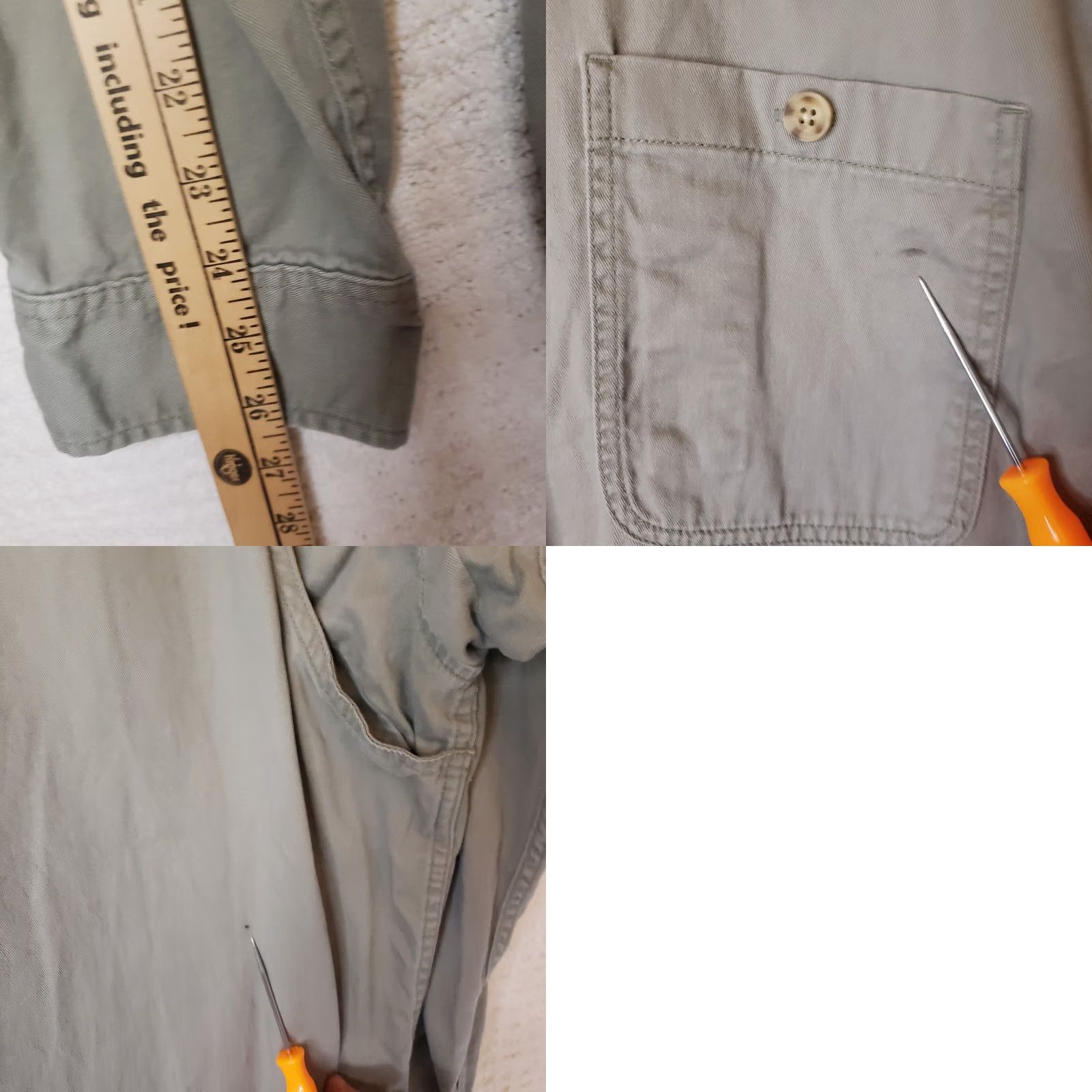 Vintage Duluth 2XL Tall Button-Down Shirt Men Green Khaki Heavyweight Cotton Flannel Pockets Workwear Relaxed Short/Long Sleeve (adjusted for clarity) Size US XXL / EU 58 / 5 - 9 Thumbnail