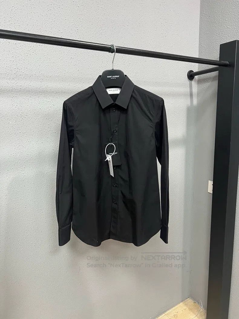 Saint Laurent Paris Saint Laurent Paris Pure Black Long Sleeve Shirt Size XS / US 0-2 / IT 36-38 - 1 Thumbnail