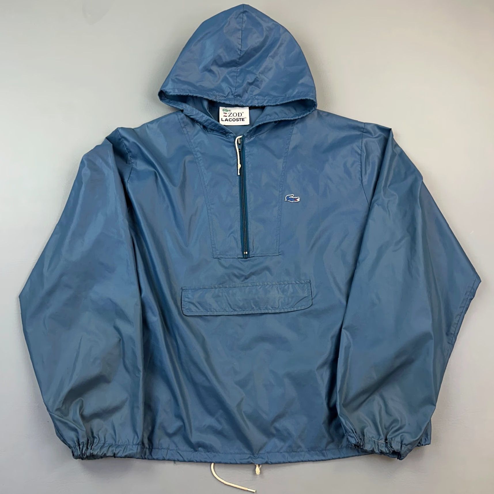 Izod VINTAGE Izod Lacoste Jacket Mens XL 1/4 Zip Hooded Lightweight Windbreaker 80s Size US XL / EU 56 / 4 - 2 Thumbnail