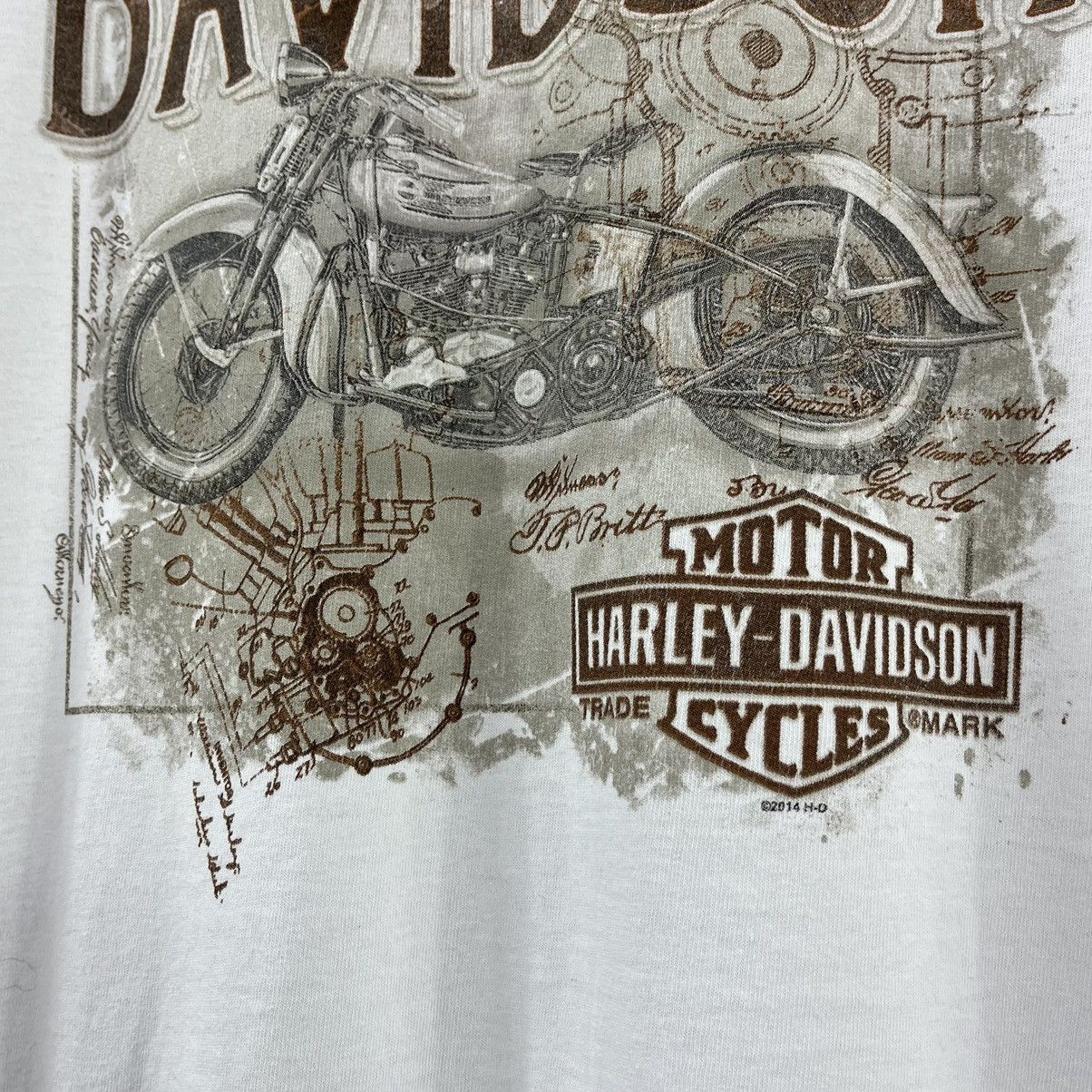 Harley Davidson Harley Davidson 2014-HD T-Shirt White Double Big Logo Sz L Size US L / EU 52-54 / 3 - 3 Thumbnail