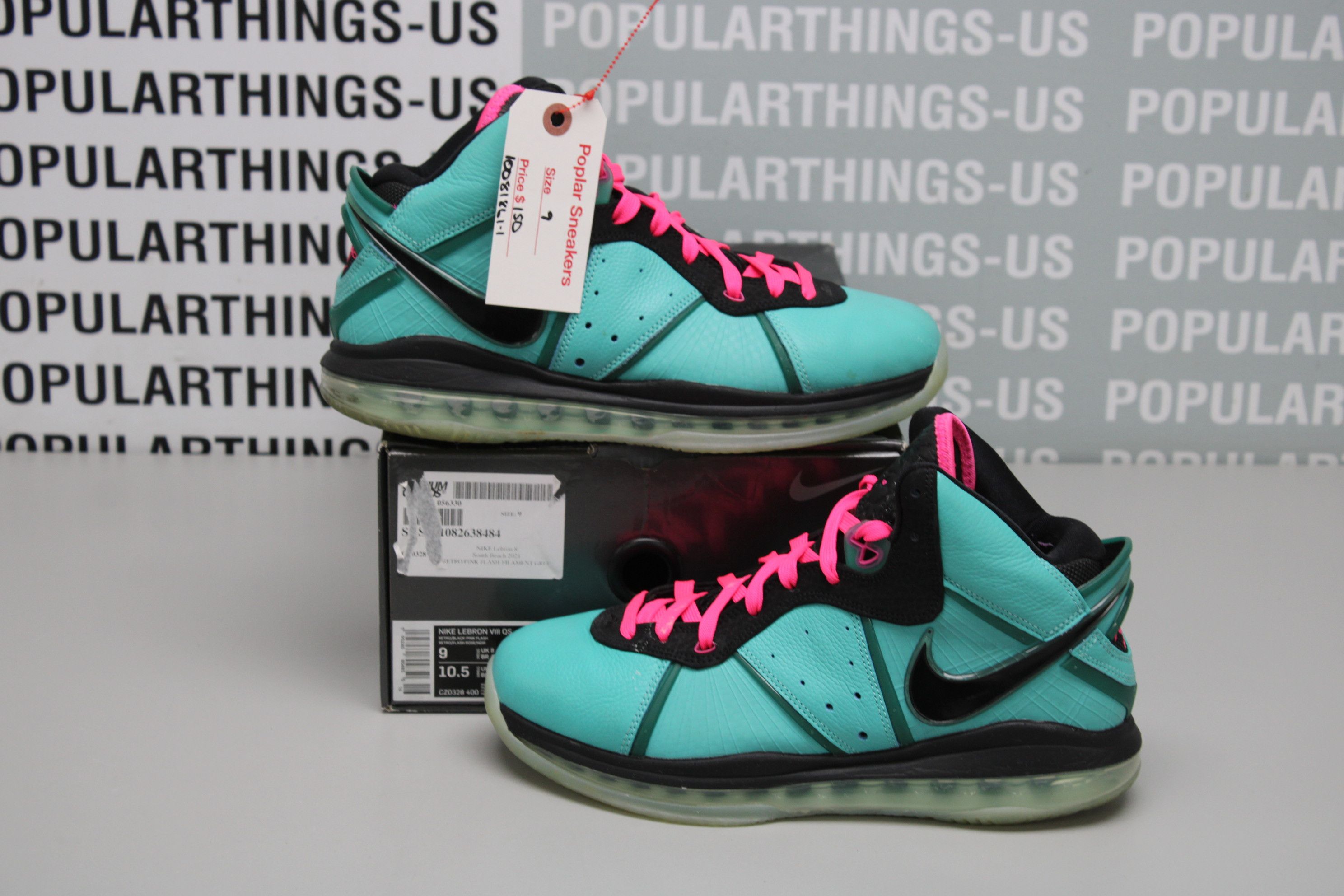 image of Nike Lebron 8 Qs South Beach Size 9 Shoes in Blue, Men's