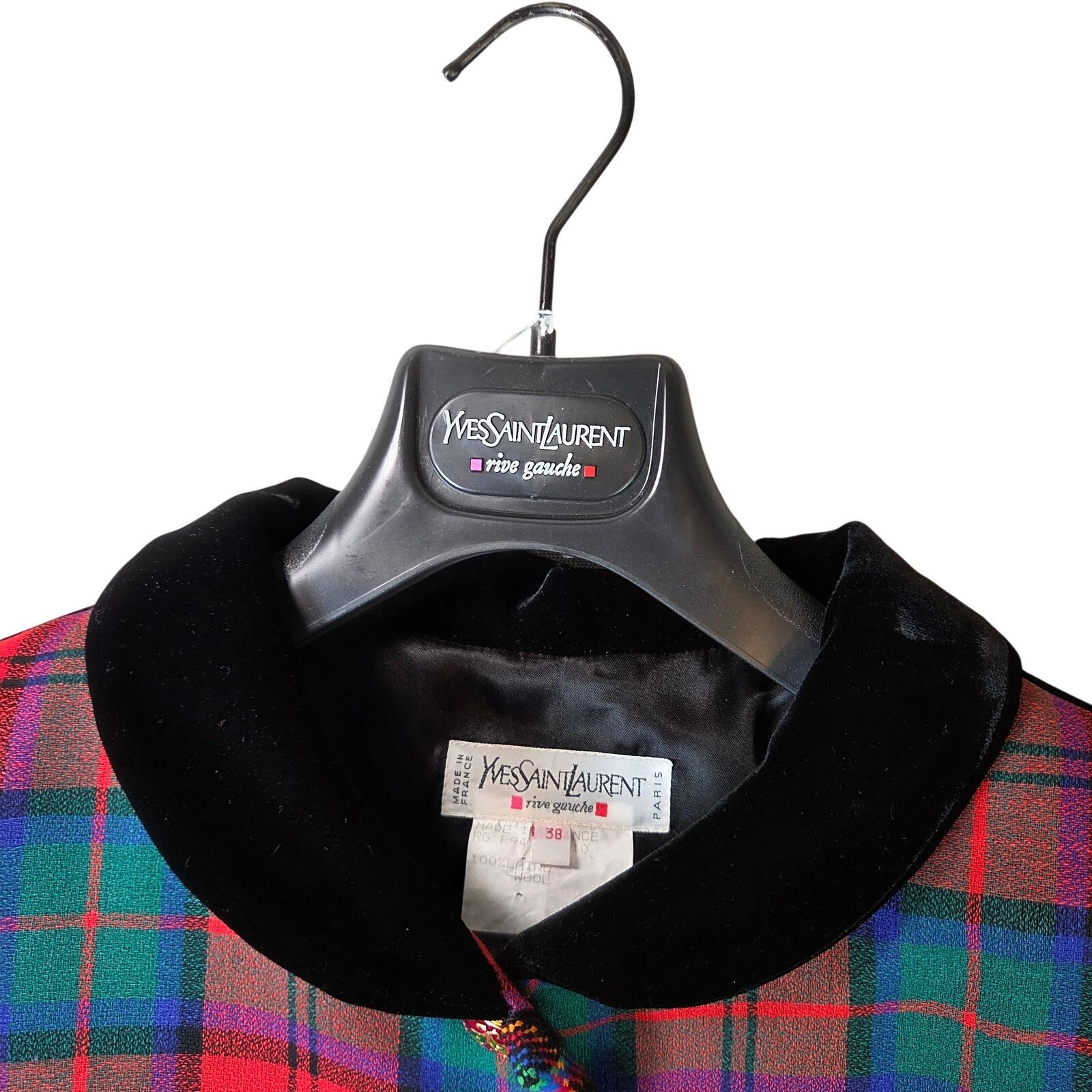 Yves Saint Laurent Yves Saint Laurent Rive Gauche 1994 Tartan Velvet Jacket Size S / US 4 / IT 40 - 21 Thumbnail
